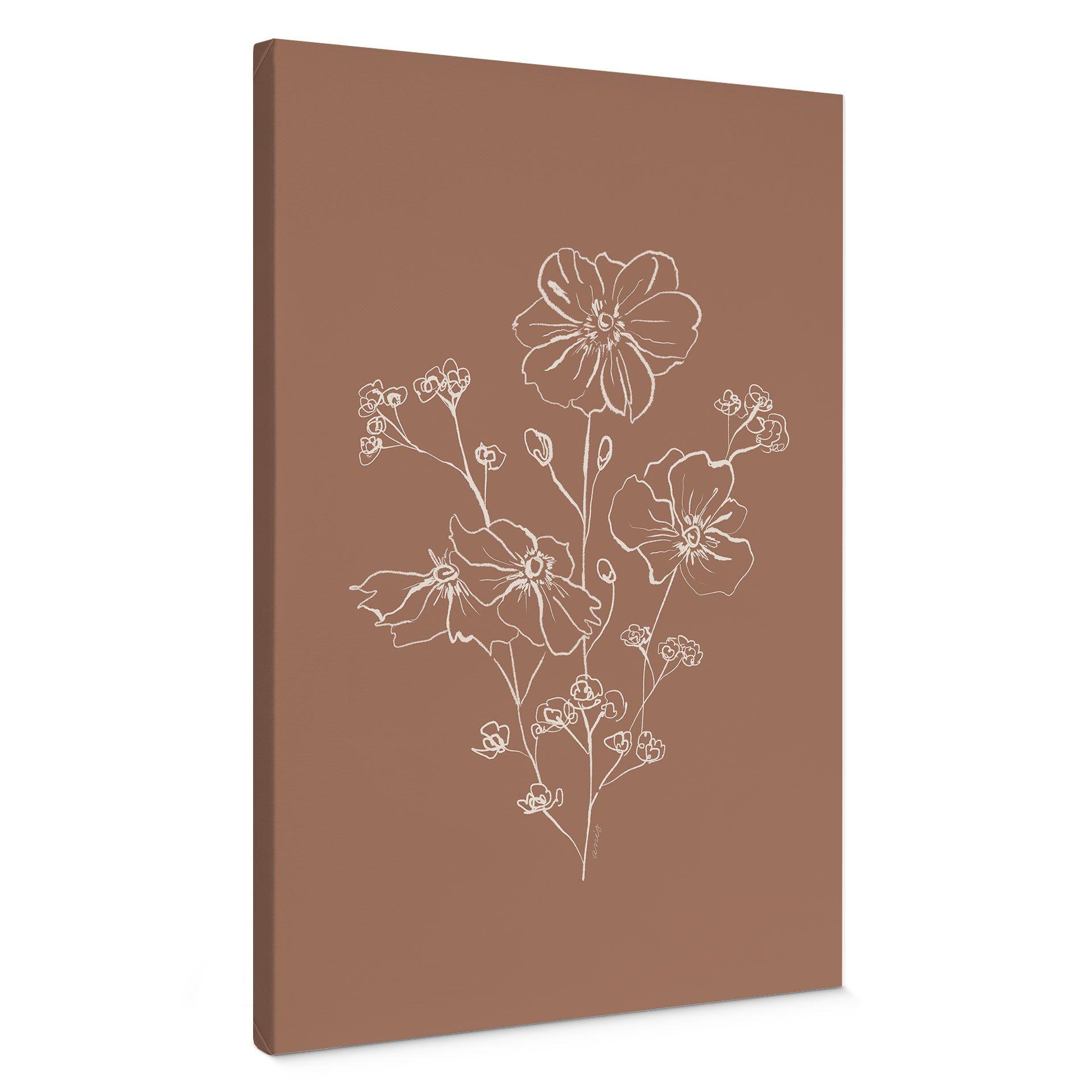 Lienzo Bouquet de rosas silvestres Mousse de moka - Ilustración de anís