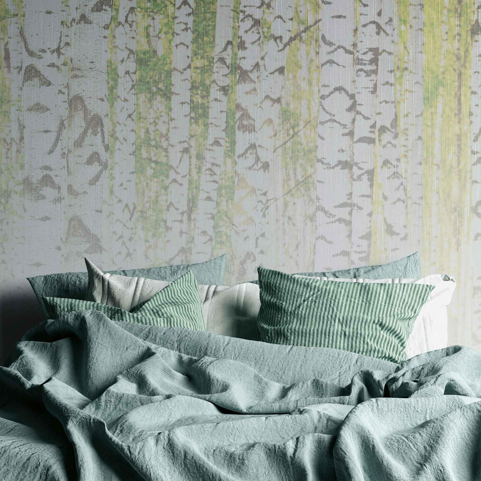 BirchForest2 birkeskovstapet i gråhvid - non-woven tapet Designwalls 2 - 2,55 x 3,5 m