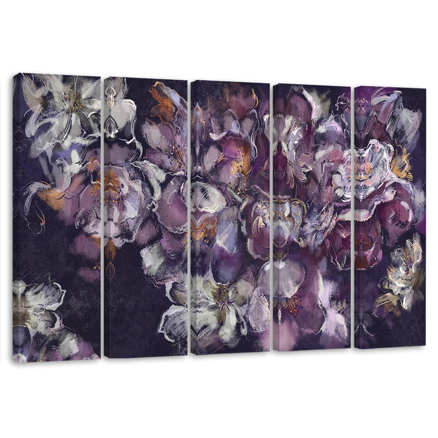 5 stykke lærredstryk, Irisblomst