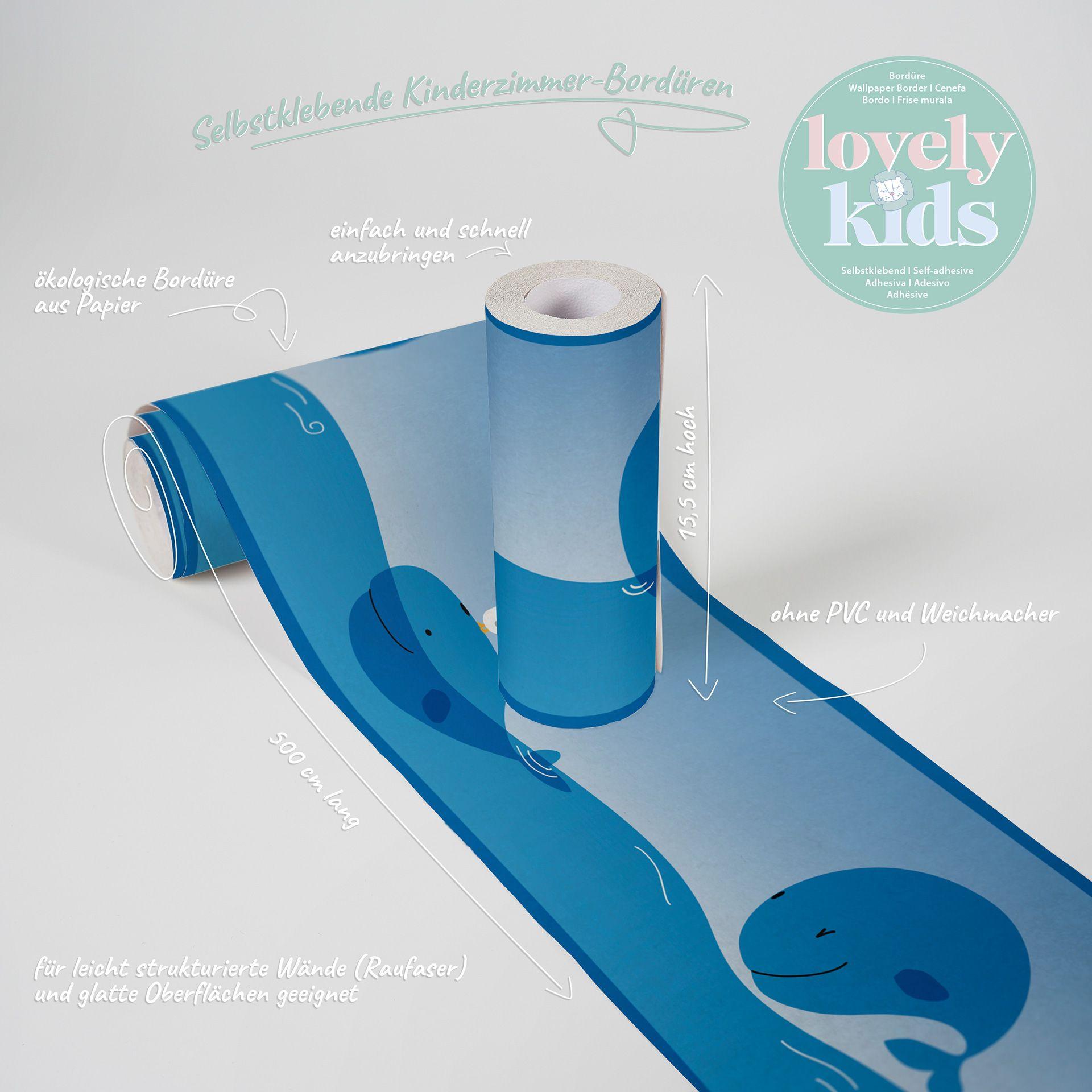 A.S. Création Lovely Kids Frise autocollante enfant - Bleu