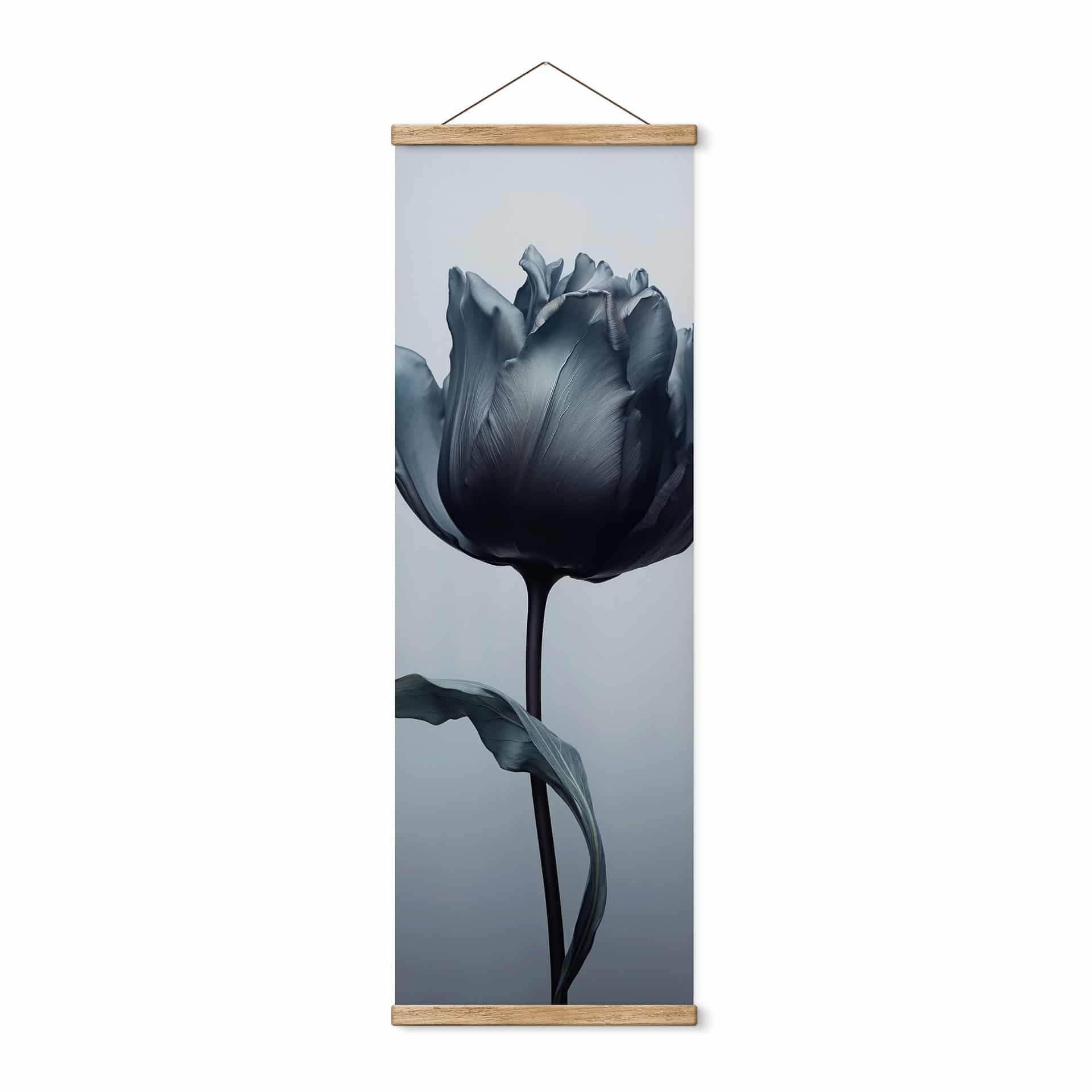 Póster de tela Tulipán aterciopelado en negro - Paksoylu - Panorama