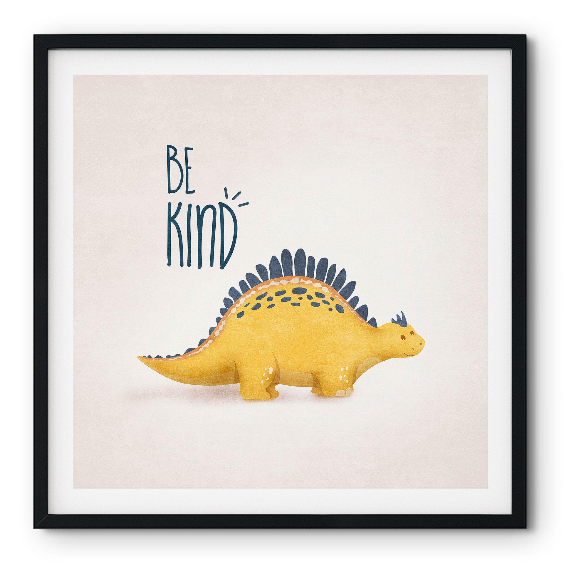 Póster Dino Be Kind - Estegosaurio - Tunaboylu - Cuadrado