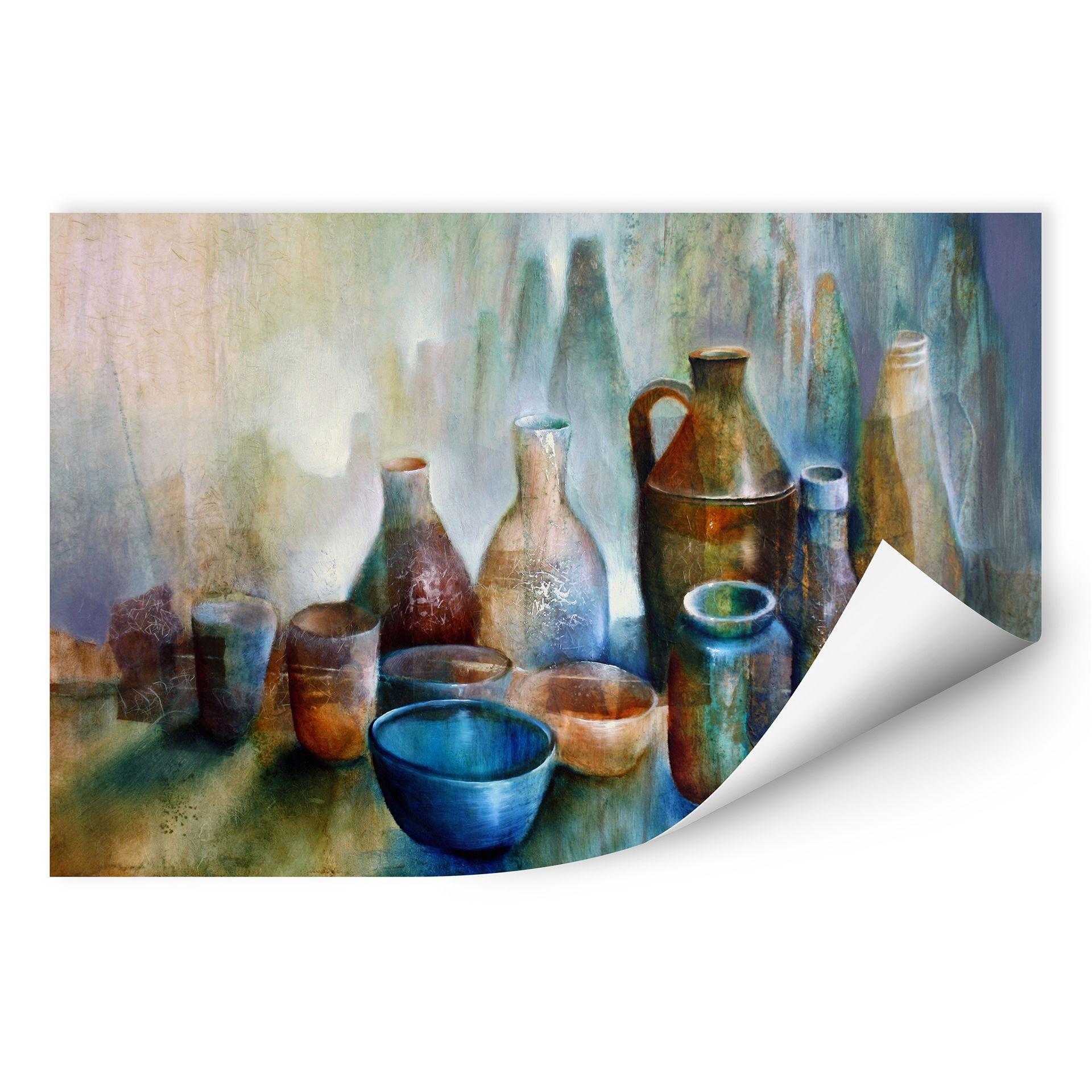 Zelfklevende Poster - Schmucker - Blauwe Schaal