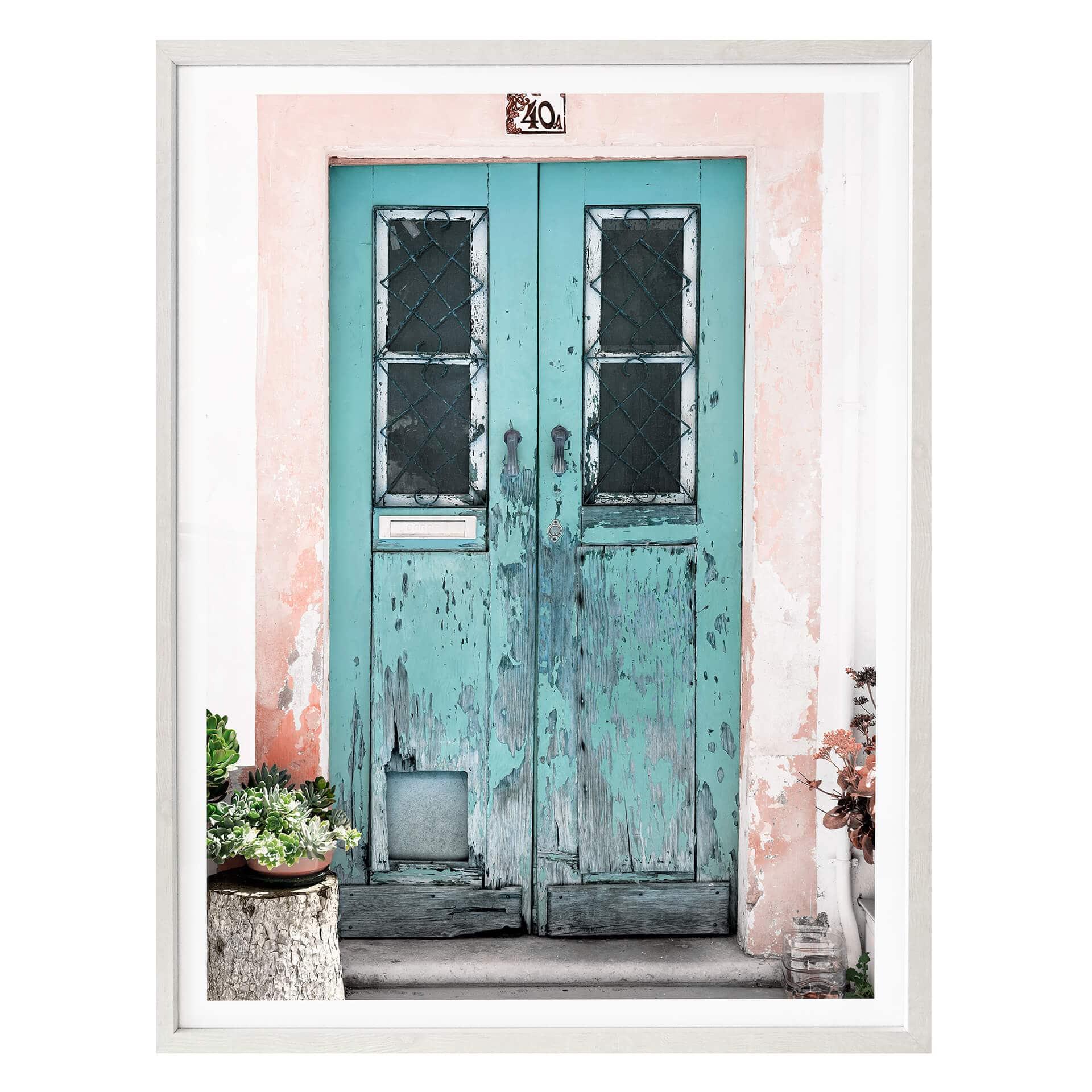 Póster Hugonnard - Puerta azul en Lisboa