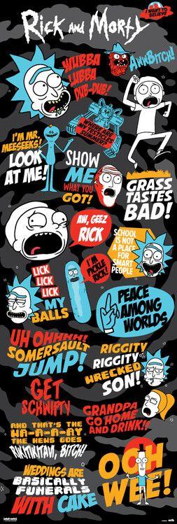 Rick and Morty - Frases plakat, plakat (53 x 158 cm)
