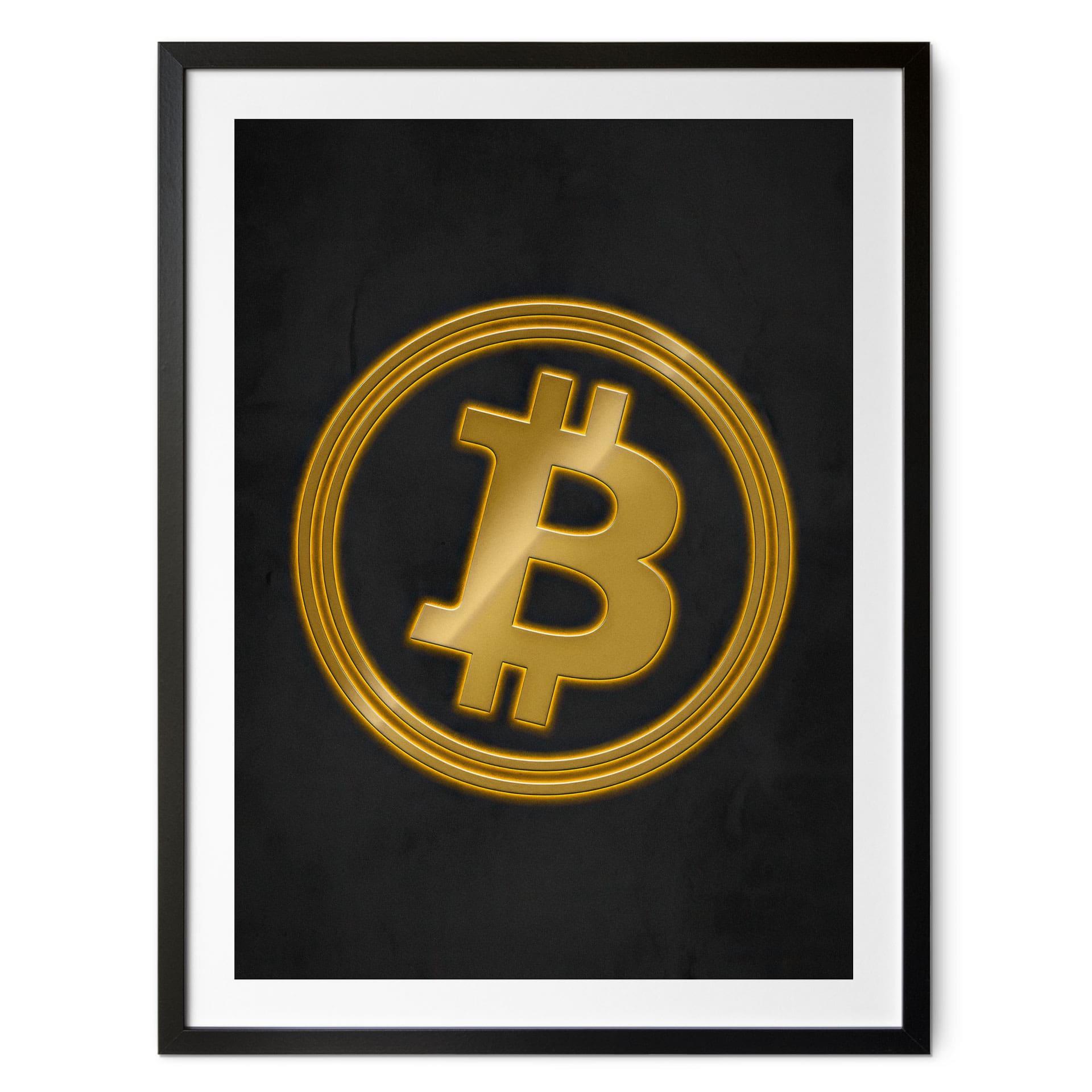 Plakat med Bitcoin-logo