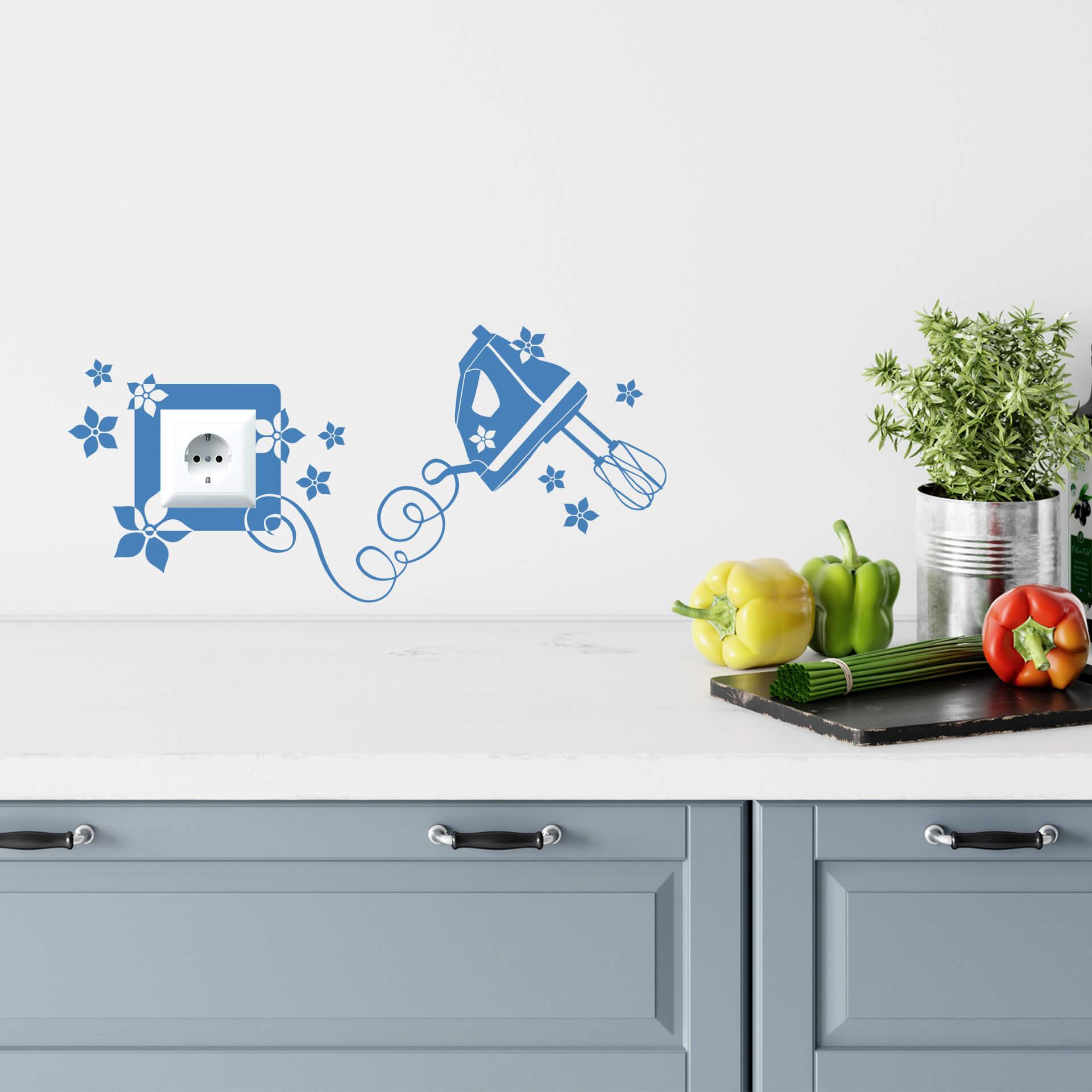 Adesivo murale - Mixer con fiori semplice