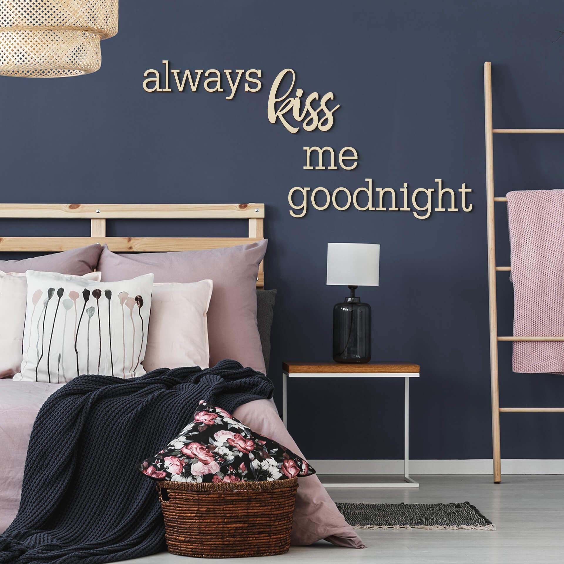 Letras de madera chopo bésame siempre buenas noches