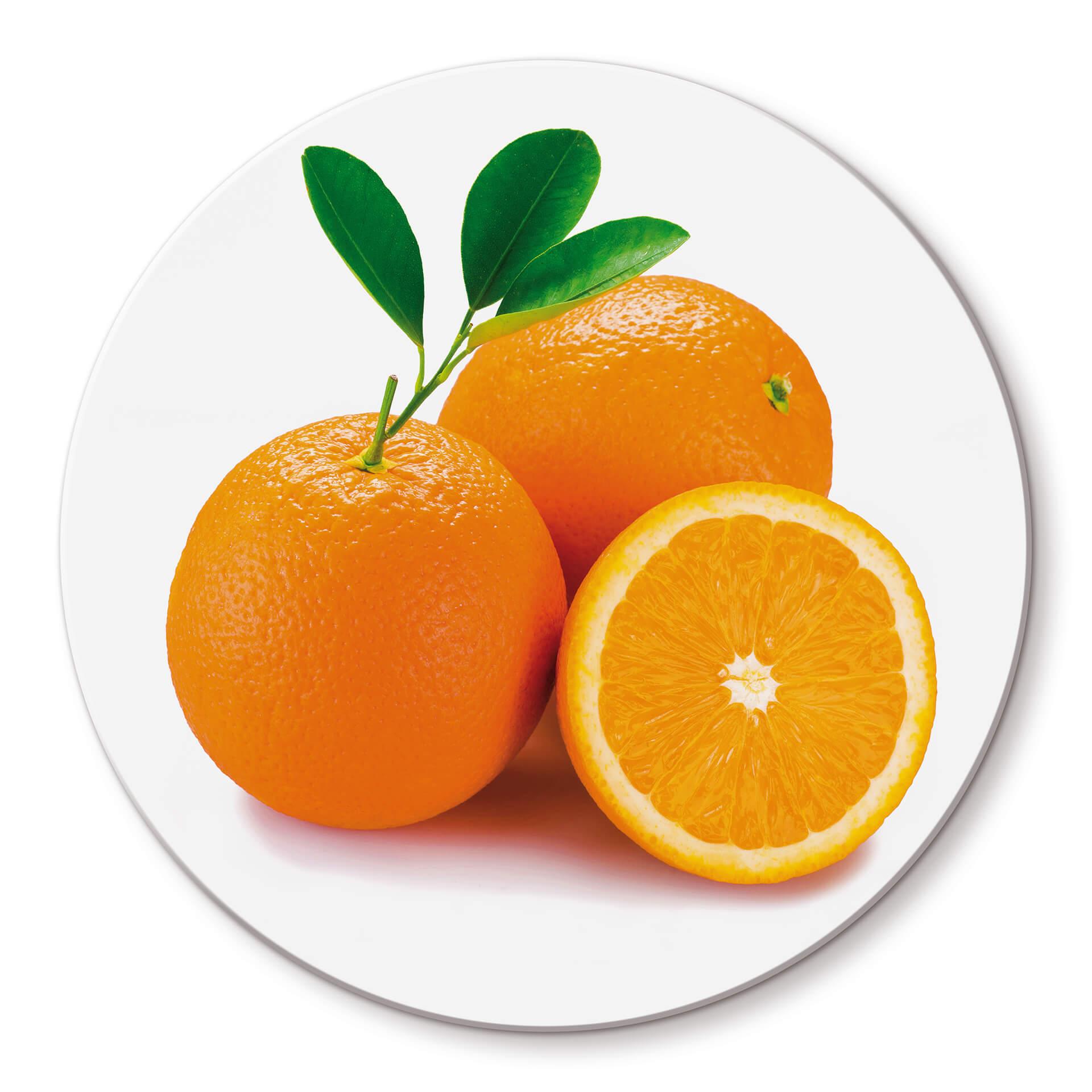 Tableau en verre - Orange - Rond