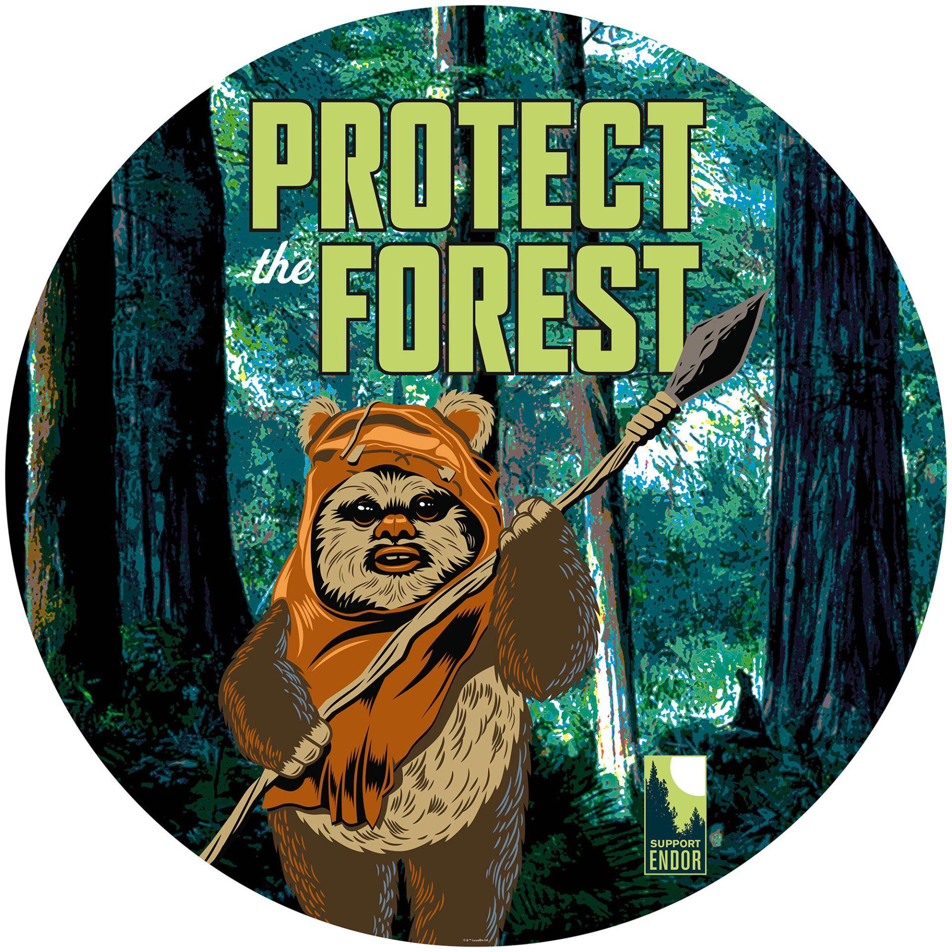 Selbstklebende Vlies Fototapete - Star Wars Protect the Forest - 125 x 125 cm