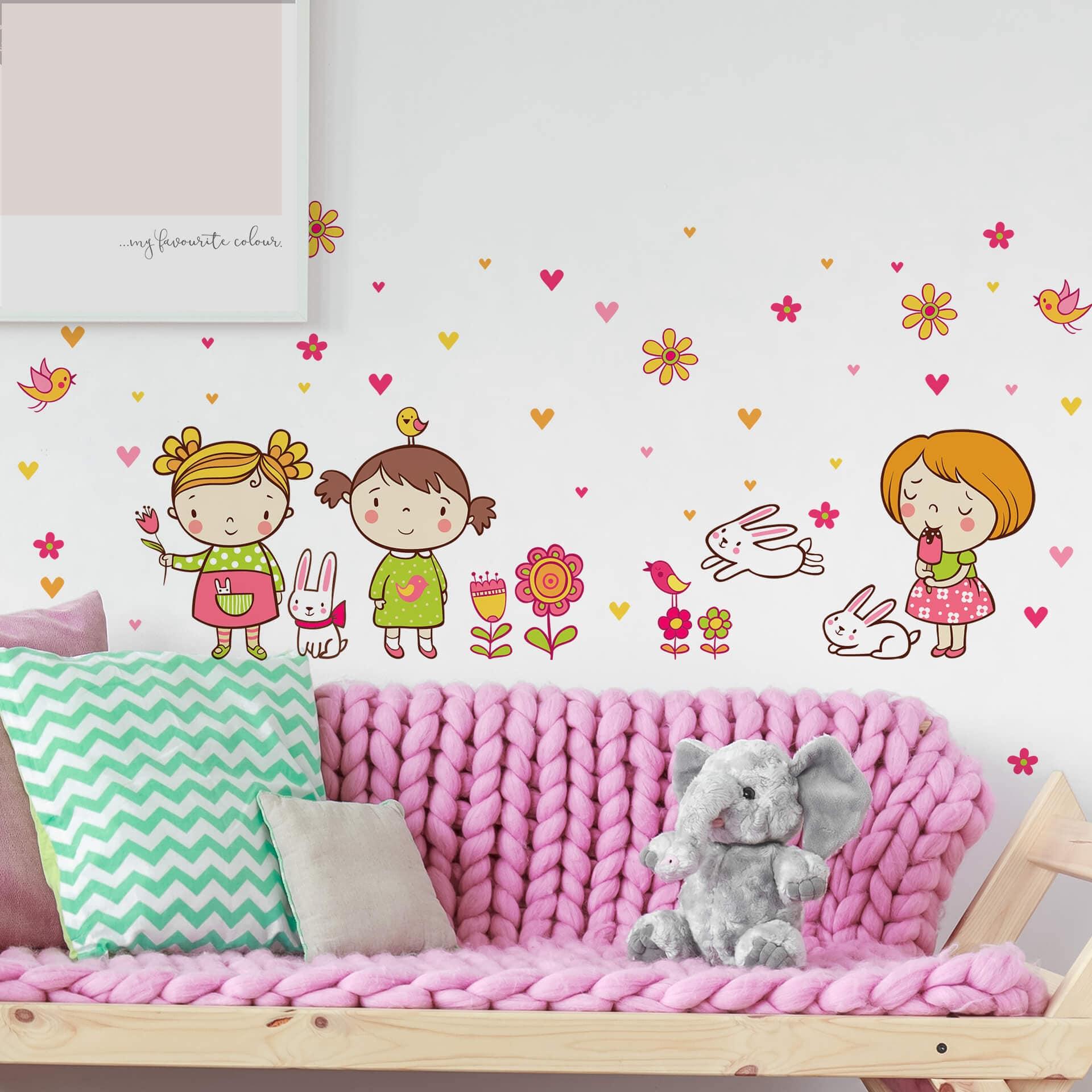 Sticker mural - Fleurs et amies