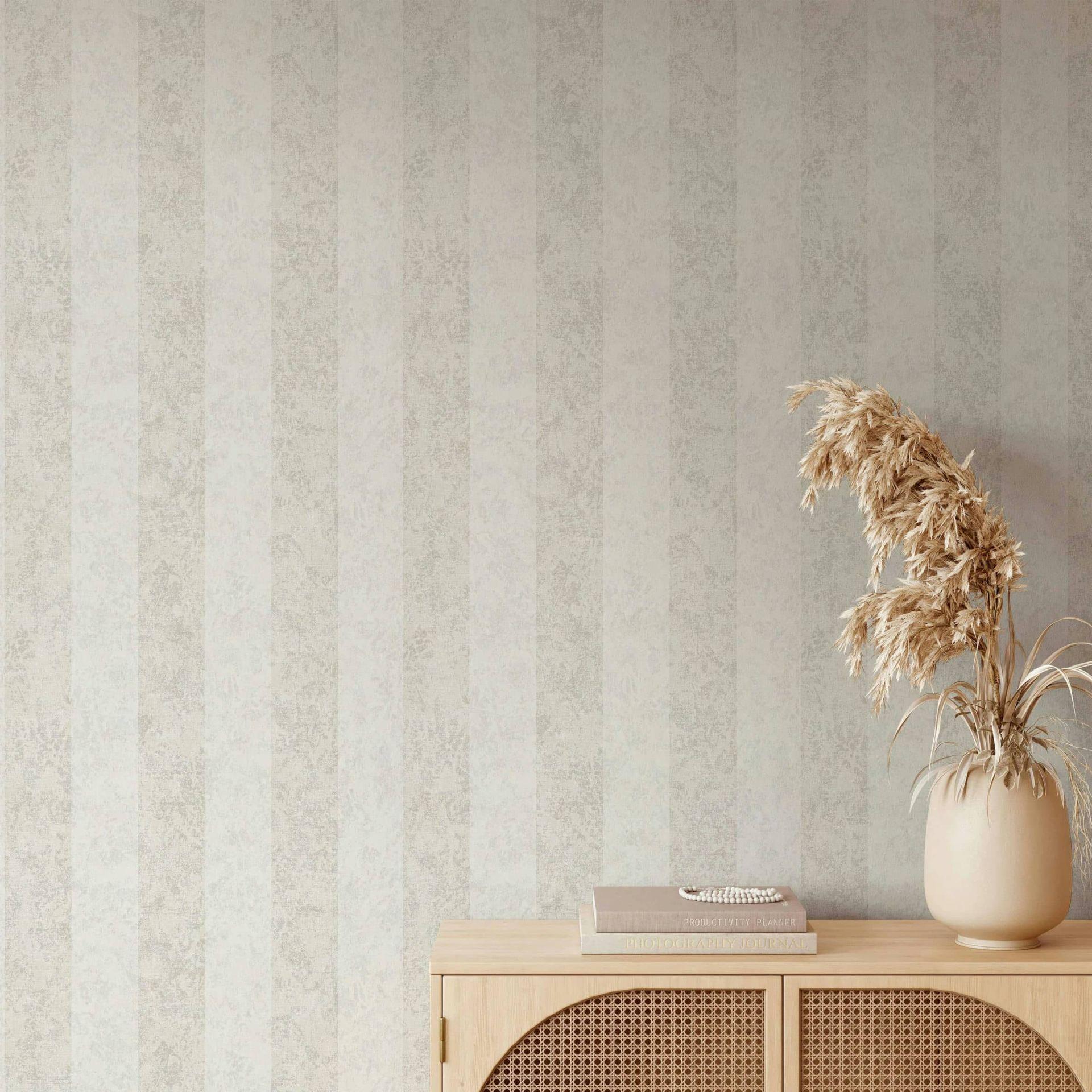 non-woven tapet hvide beige striber til stue soveværelse køkken marburg tapet