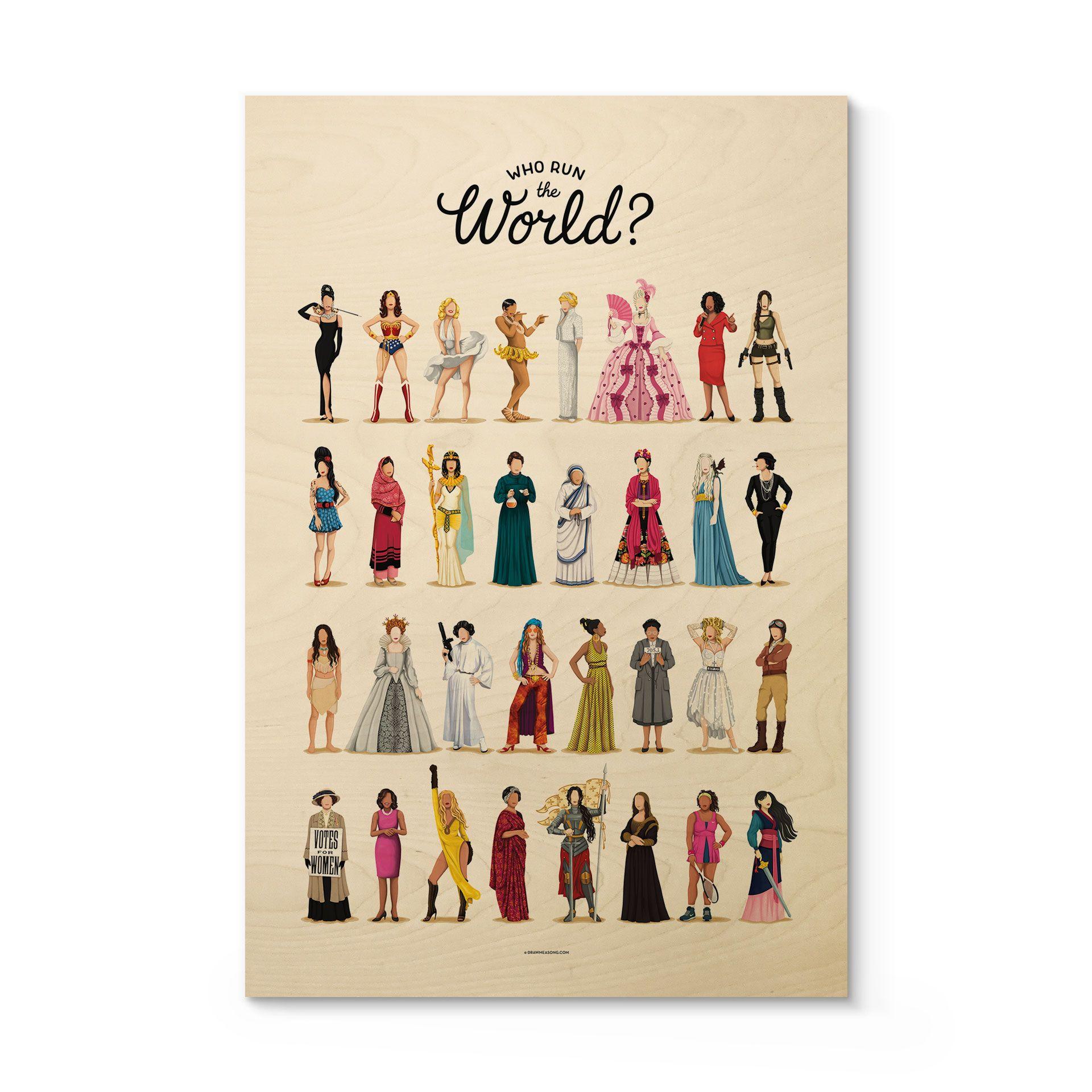 Træplakat Who Run the World - Tohmé