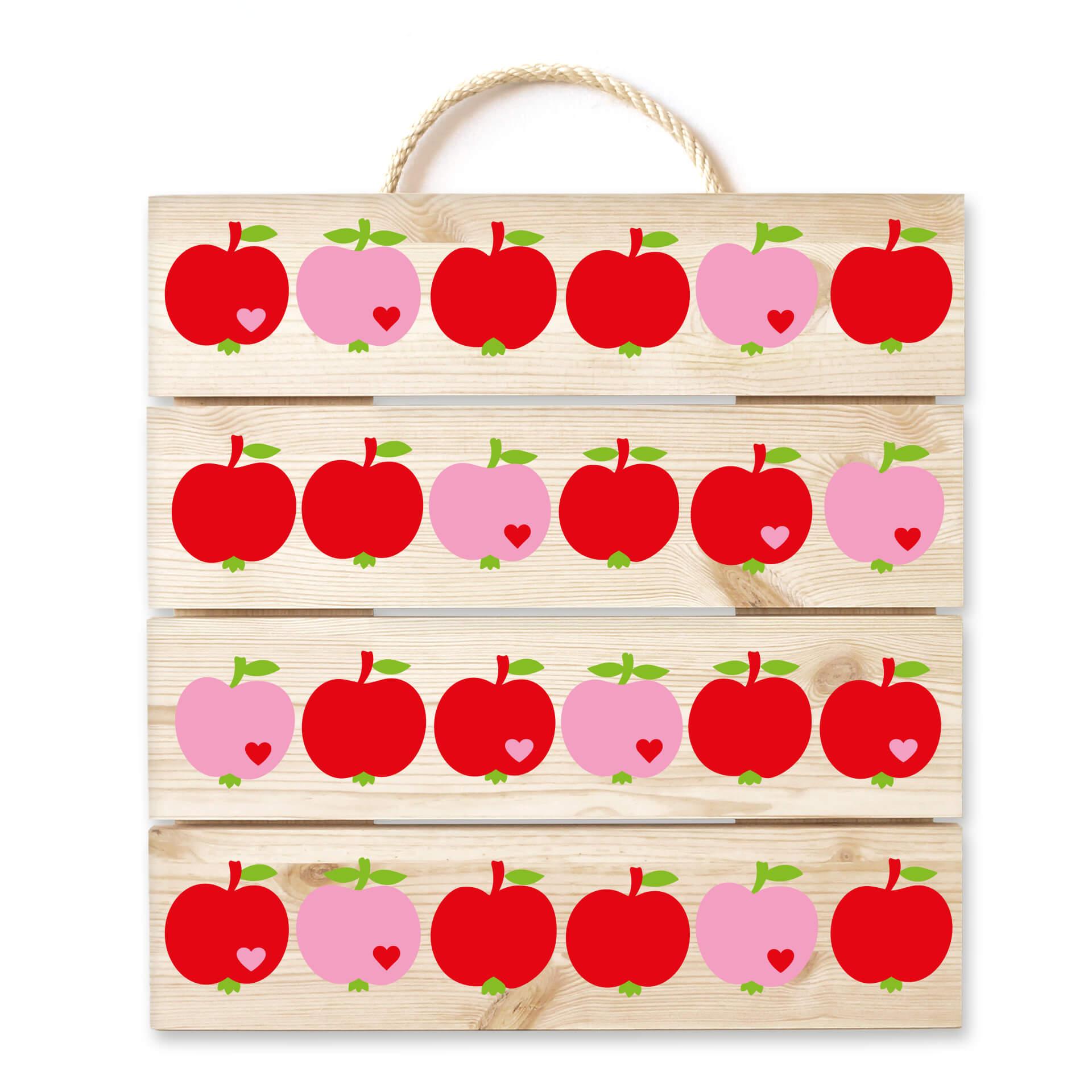 Cuadro de madera byGraziela - Manzana roja - 40x41,5 cm