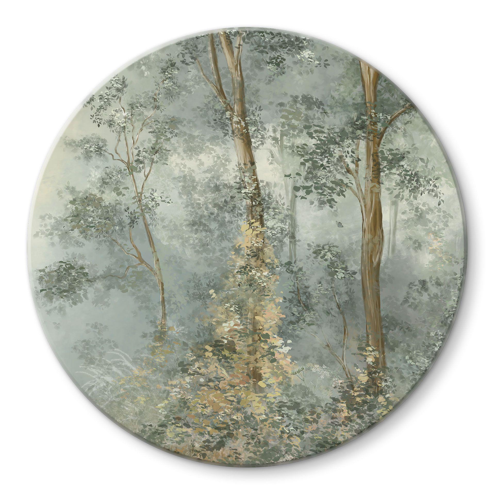 Glasschilderijen Enchanted Forest - Ms Tiff - Rond