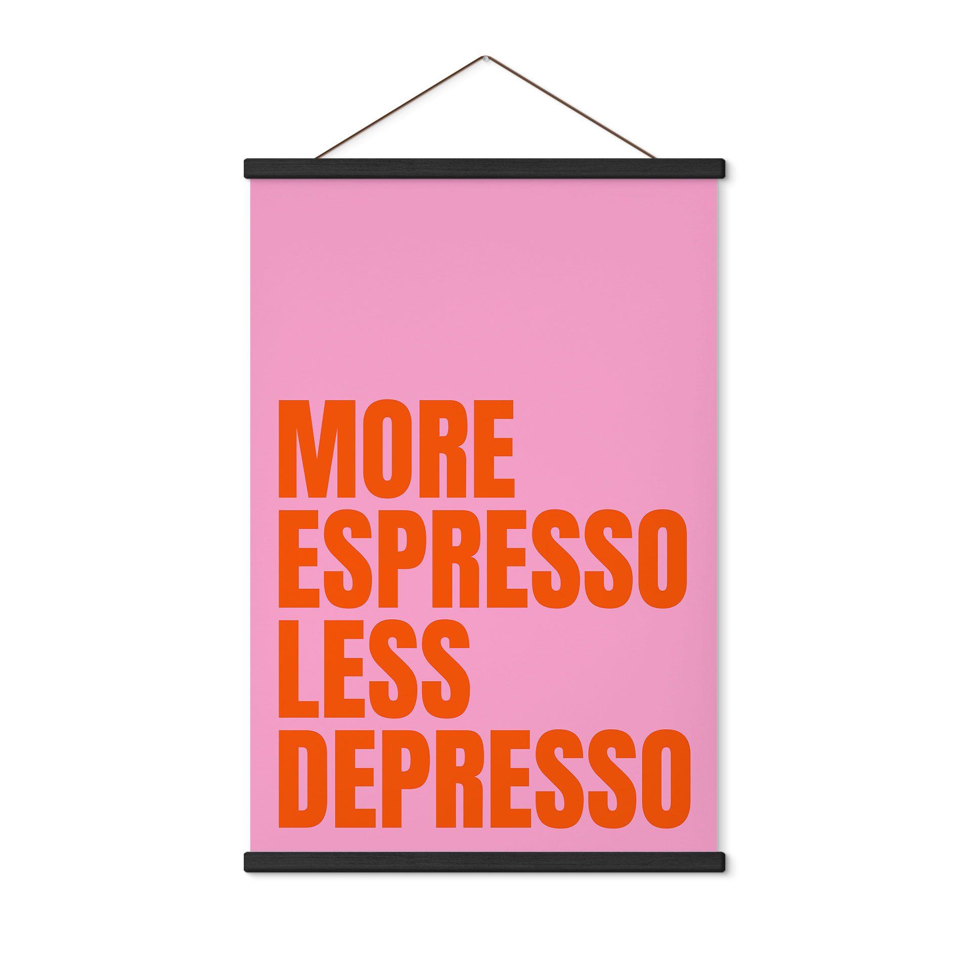 Tekstil plakat Mere Espresso mindre Depresso - Fritsch