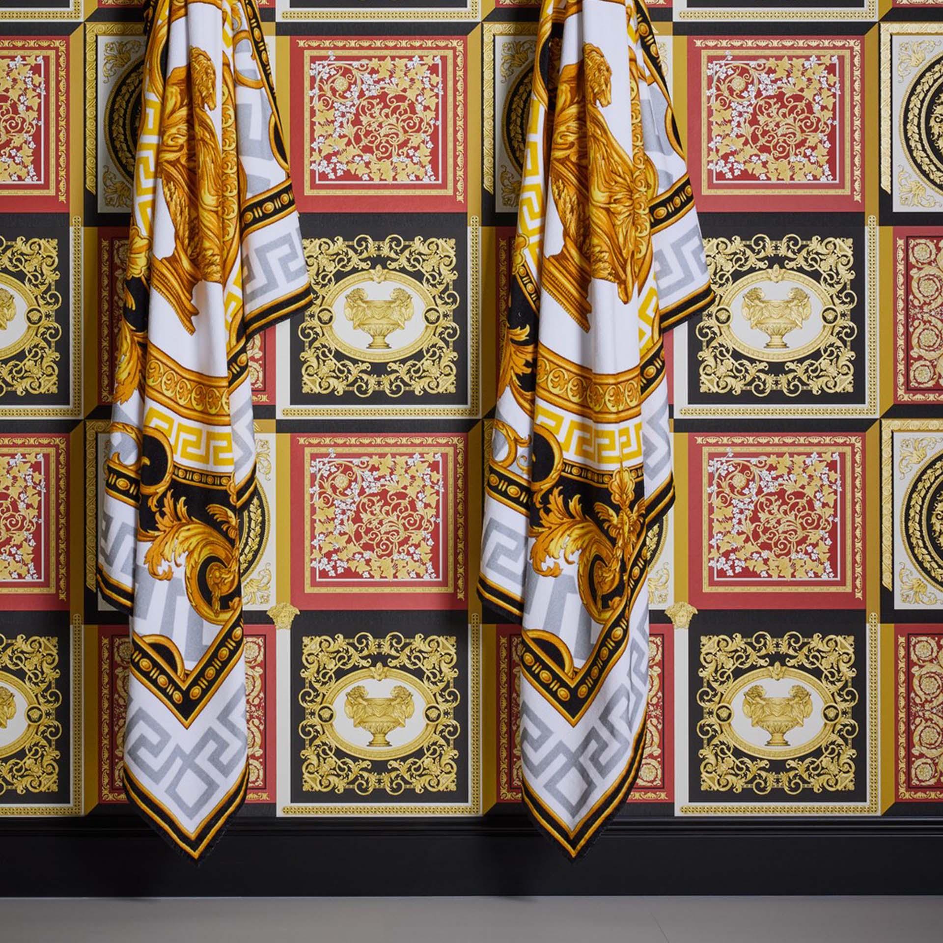 barok tapet Versace i guld og rødt non-woven tapet klassisk design tapet