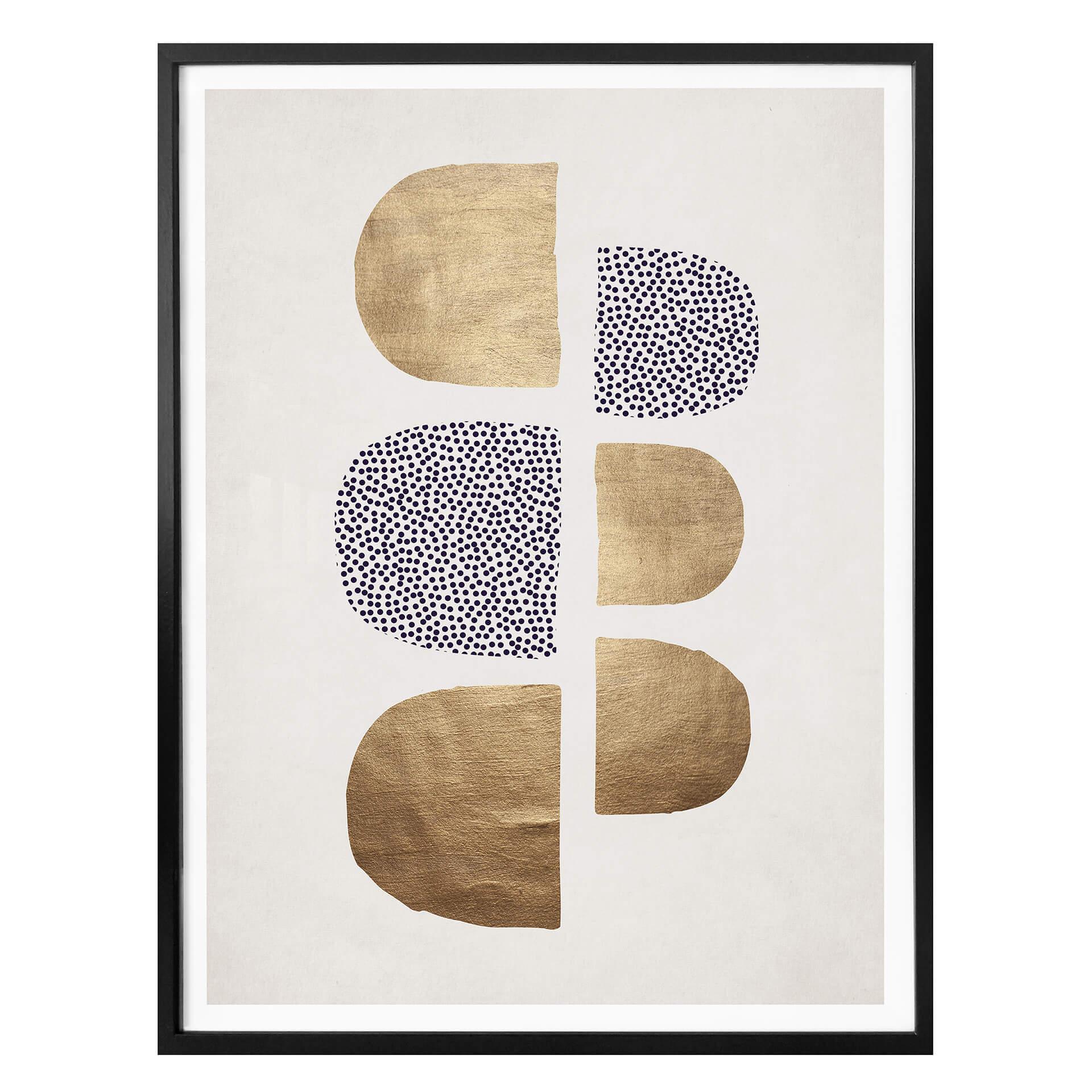 Plakat - Kubistika - Golden Geometrica