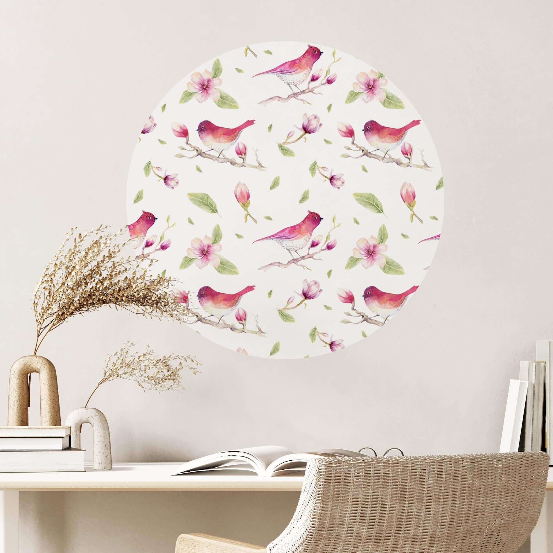 Sticker mural Kvilis - Gazouillis du printemps - Rond