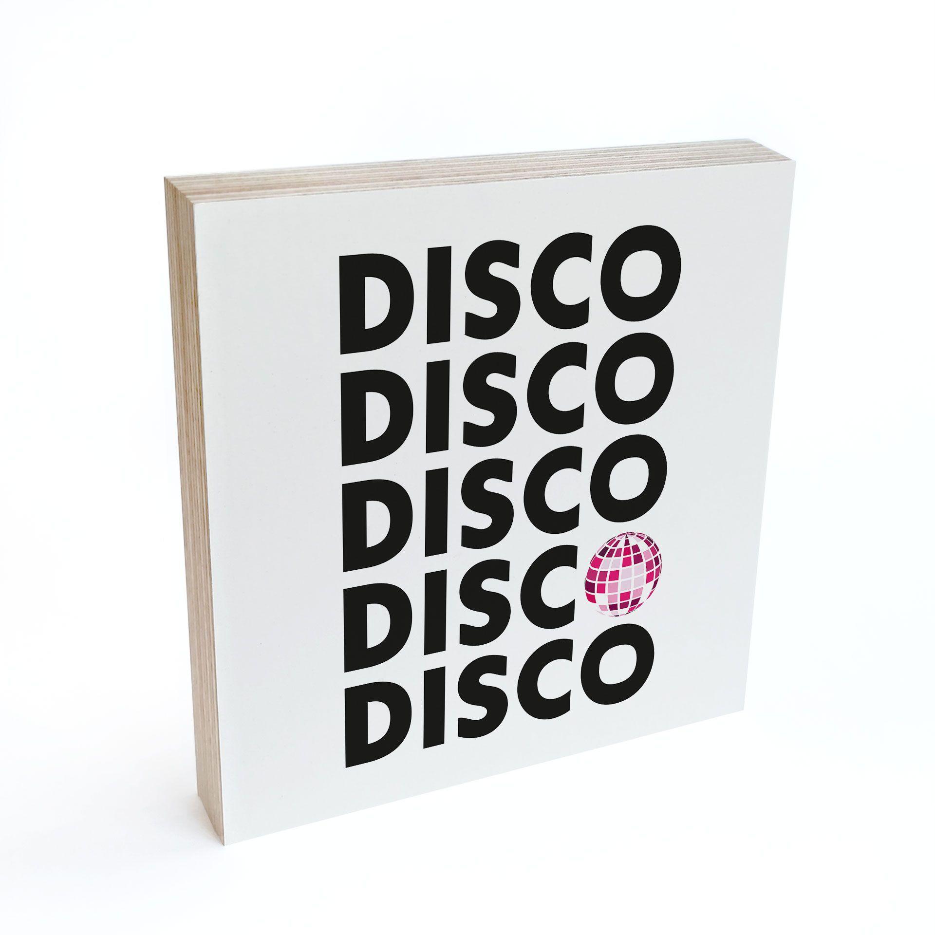 Billede af træ til at hænge op - Retro Disco Vibes Typografi - Kerr-Dineen - 15x15 cm