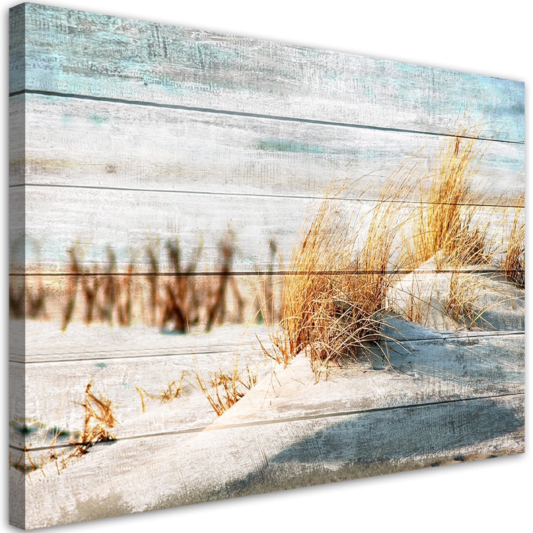 Canvasbillede, Vintage strand på træ