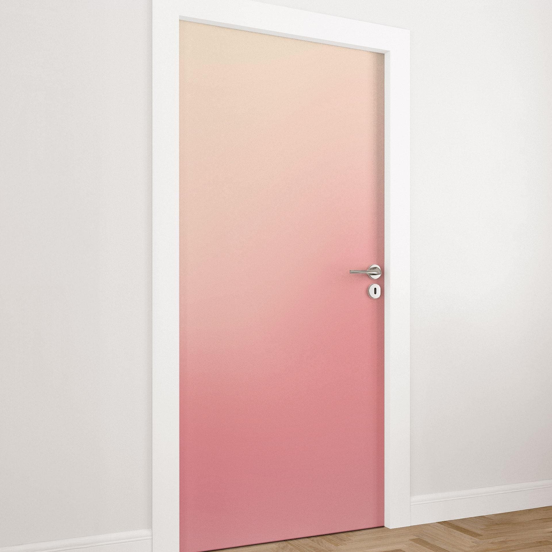 Ombre pink sun door film - Selvklæbende dørdekoration