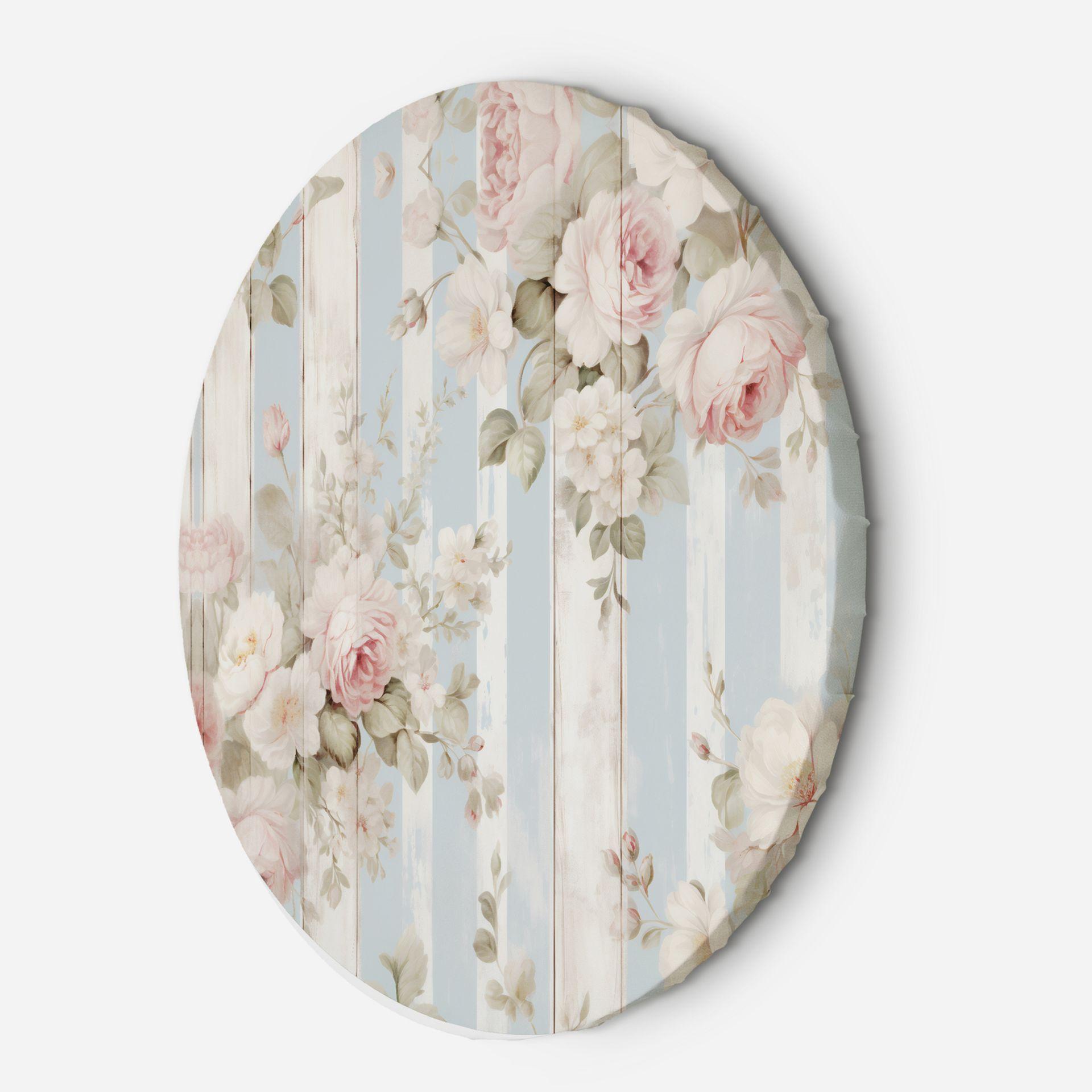 Rundt lærredsbillede shabby chic blomster