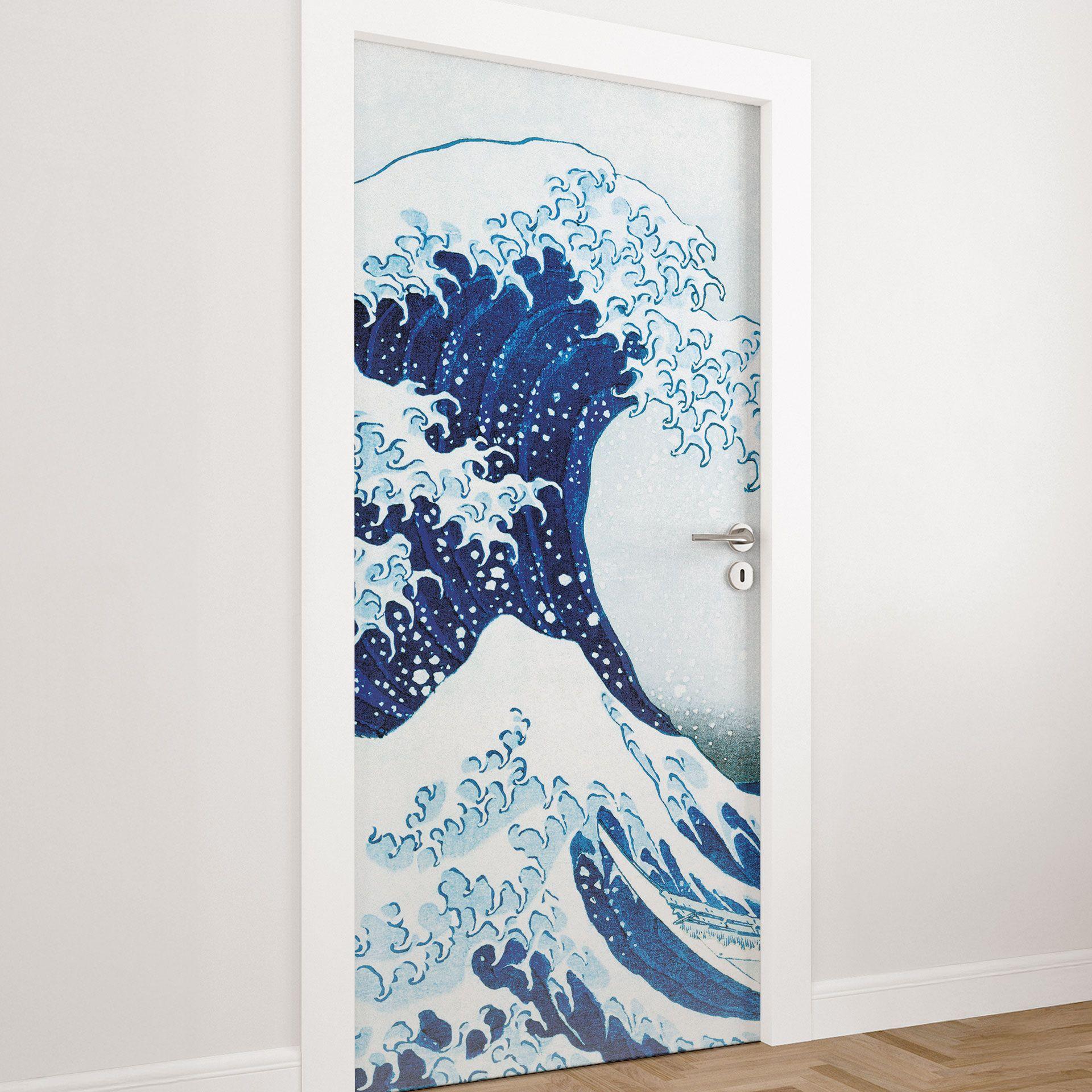 Dørfilm Den store bølge i Kanagawa - Hokusai - Selvklæbende dørdekoration