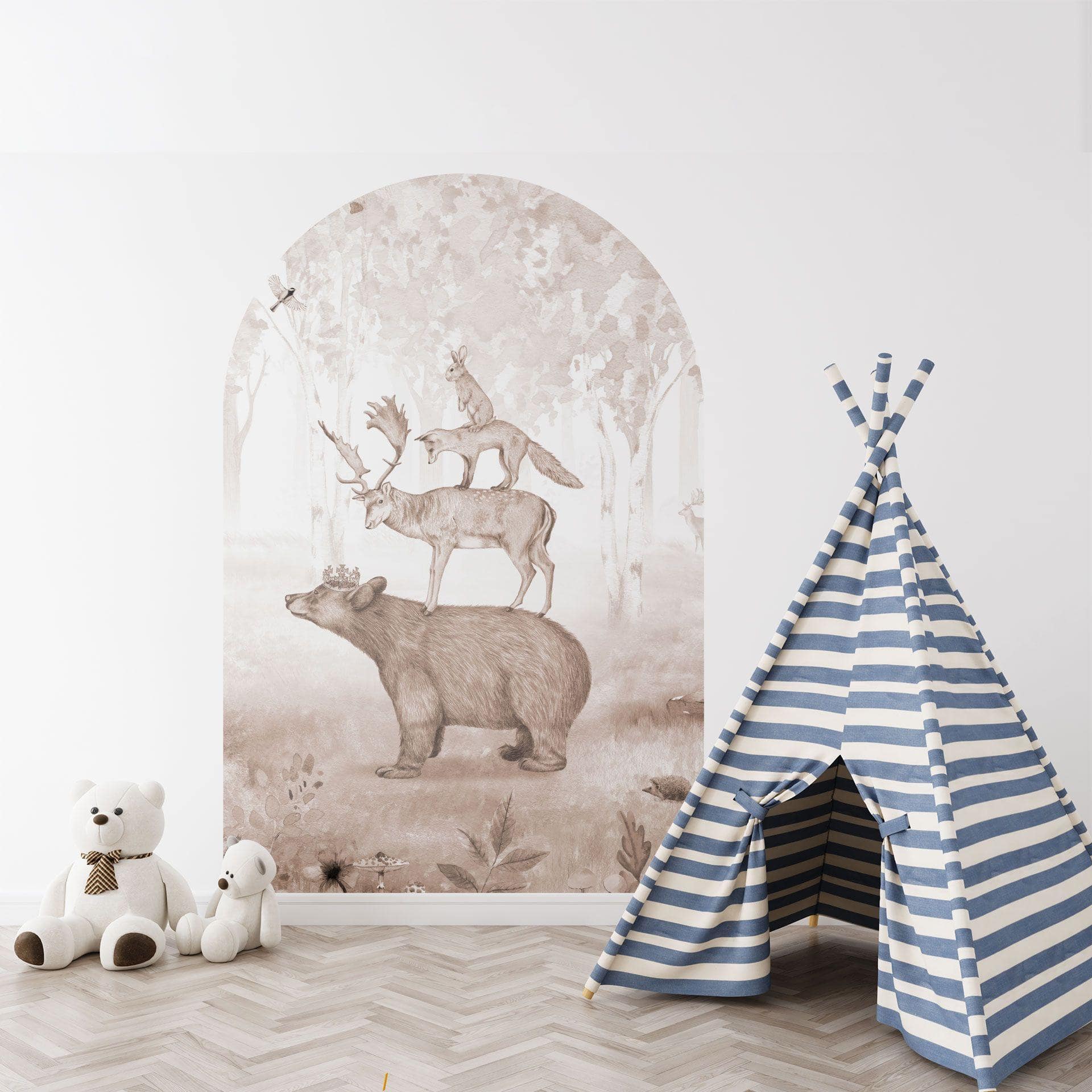 Wallsticker rundbuevægpanel Bjørnekongen - Kikki Belle - bred