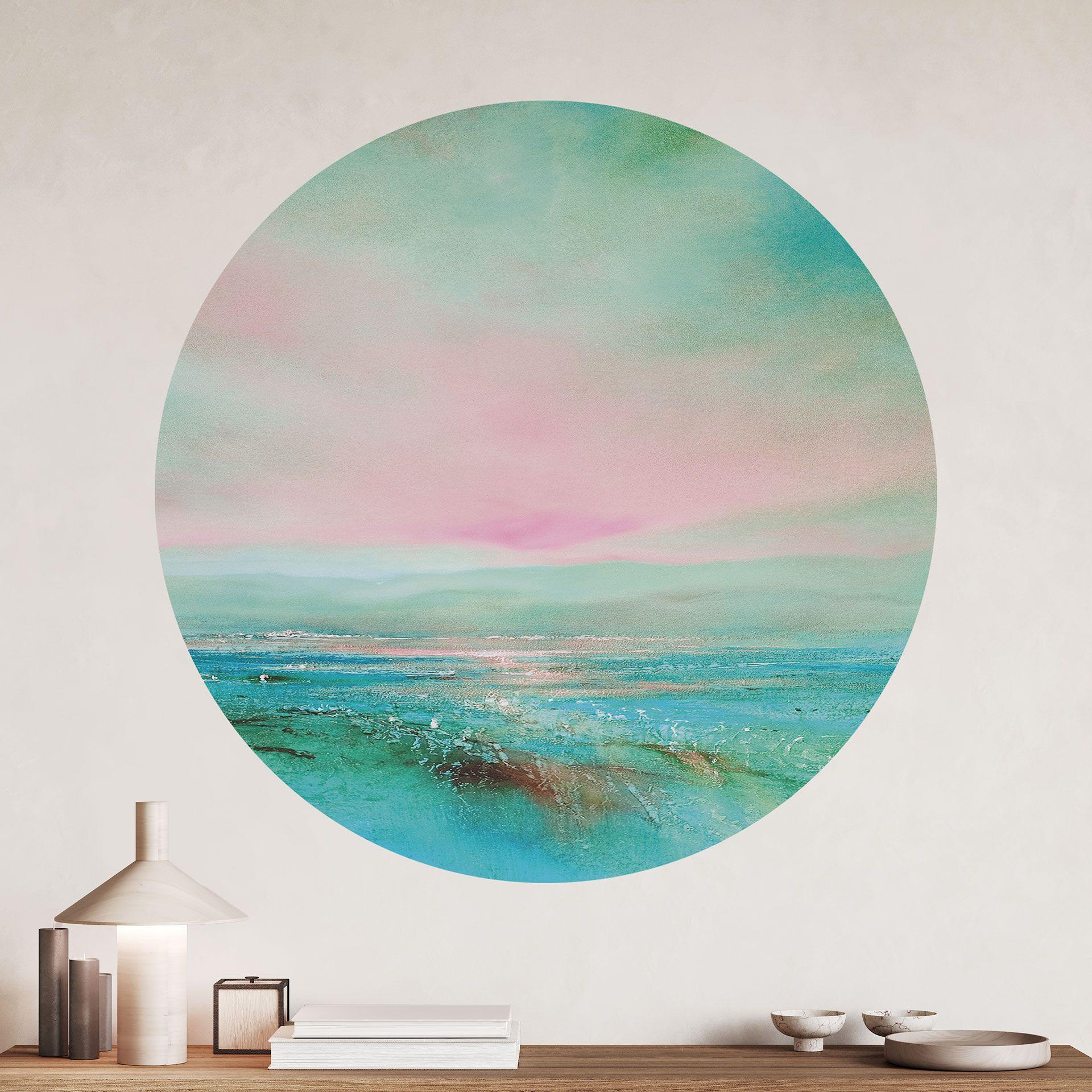 Wallsticker turkis hav i aftenlys - Schmucker - Rund