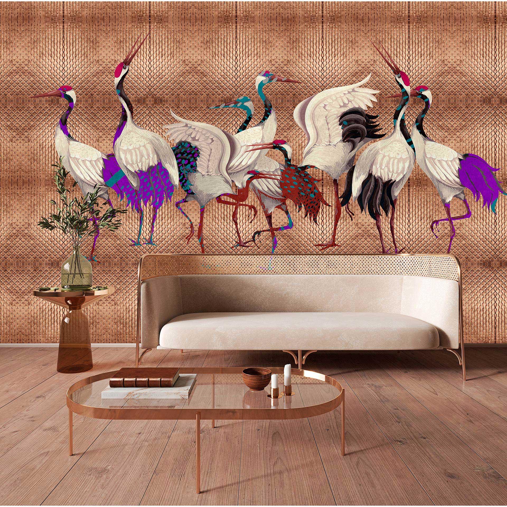 Fotomural Paredes de Patel 3 Land Of Happiness 2 bronce, blanco, morado, rojo, negro