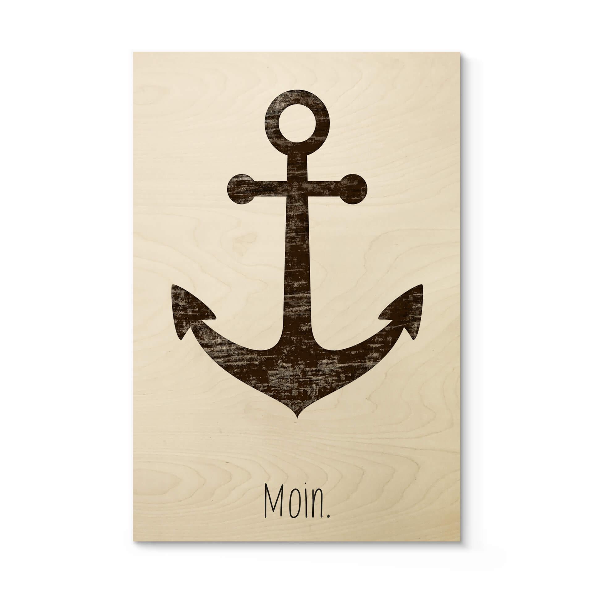 Cuadro de madera Moin con ancla - Shabby