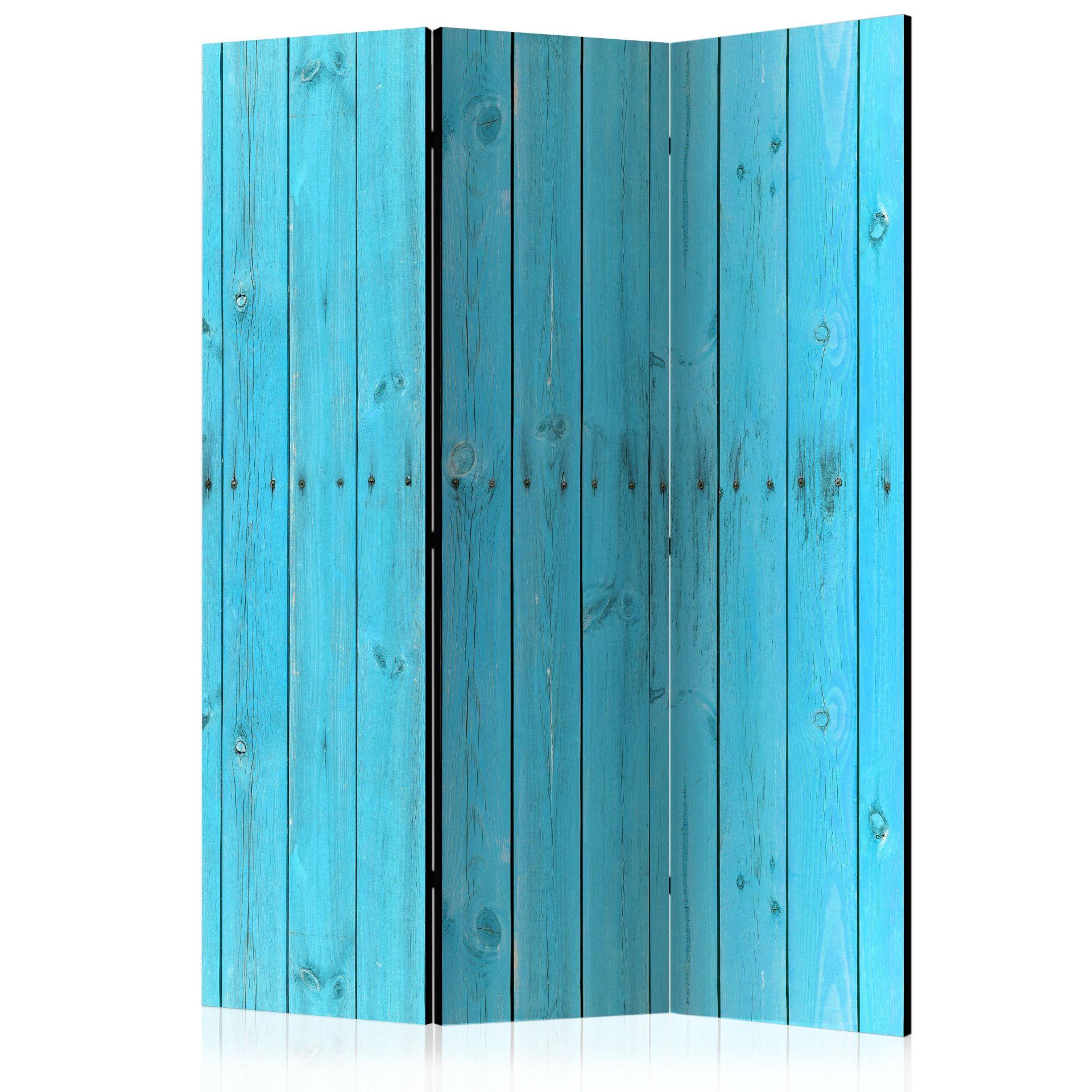 Skærm til rumdeling - Blå paneler, 3-delt