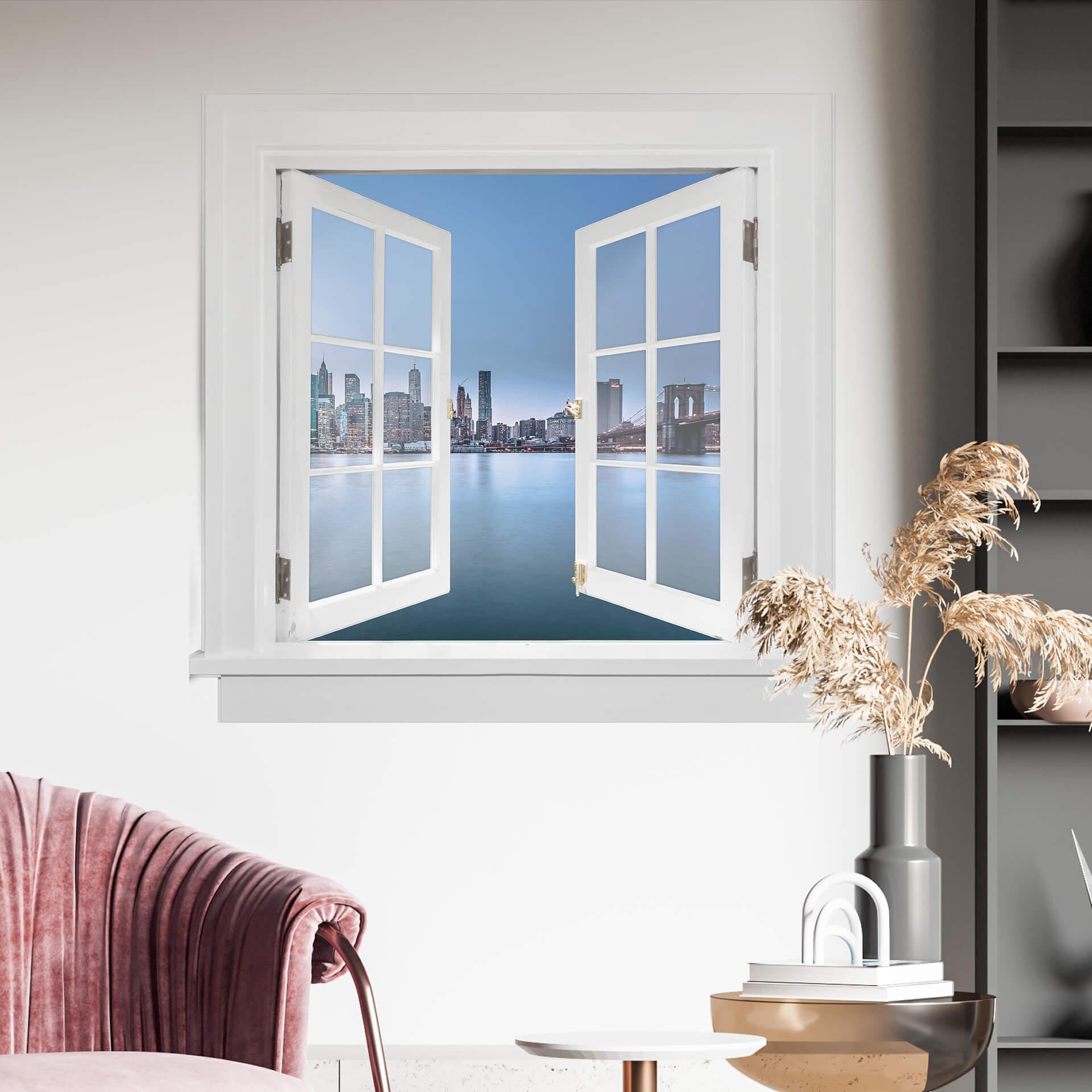 3D Wallsticker vindue - Udsigt over Brooklyn Bridge