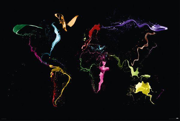 Poster Michael Tompsett - World map 91,5x61 cm