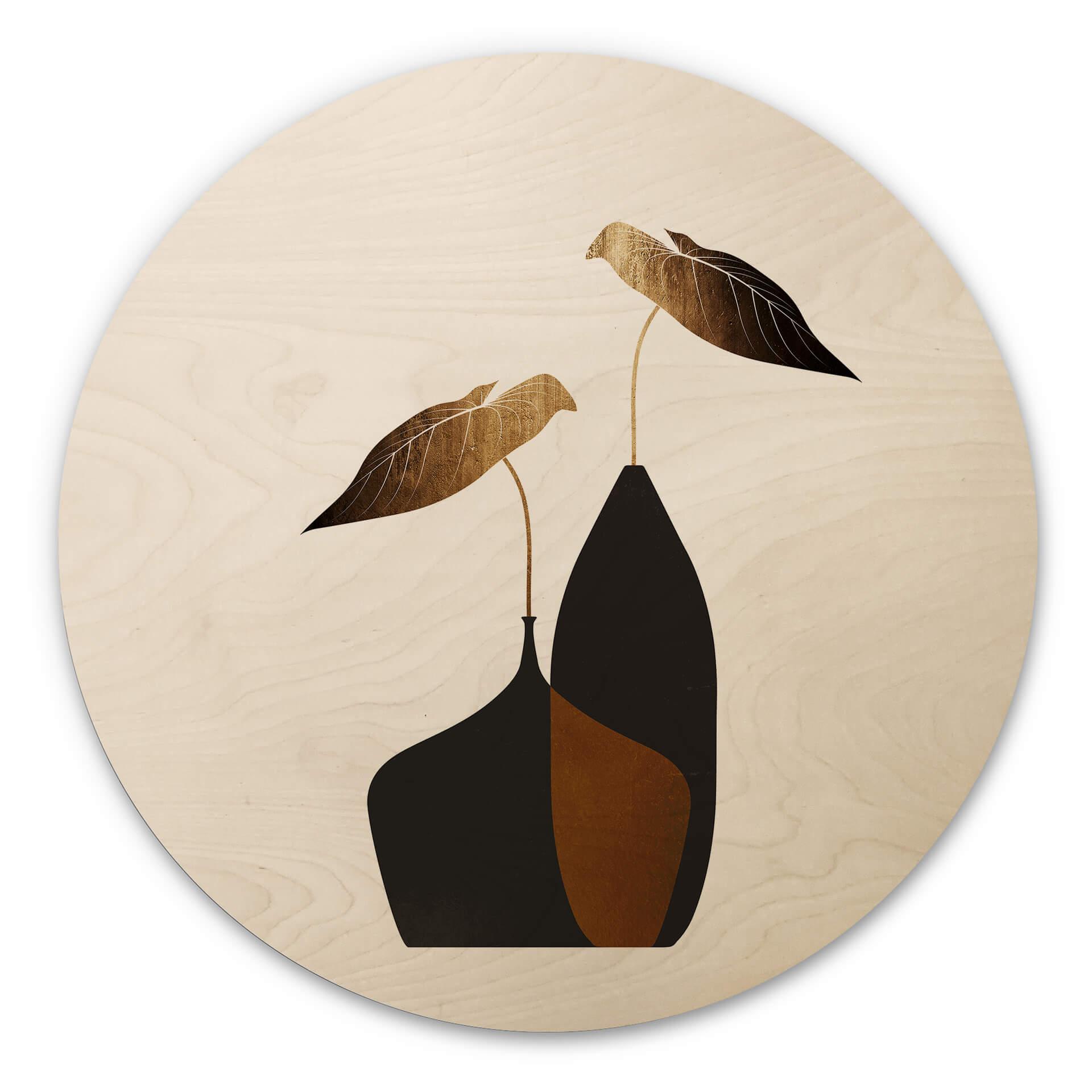 Cuadro de madera Kubistika - Ramo escandinavo - Redondo