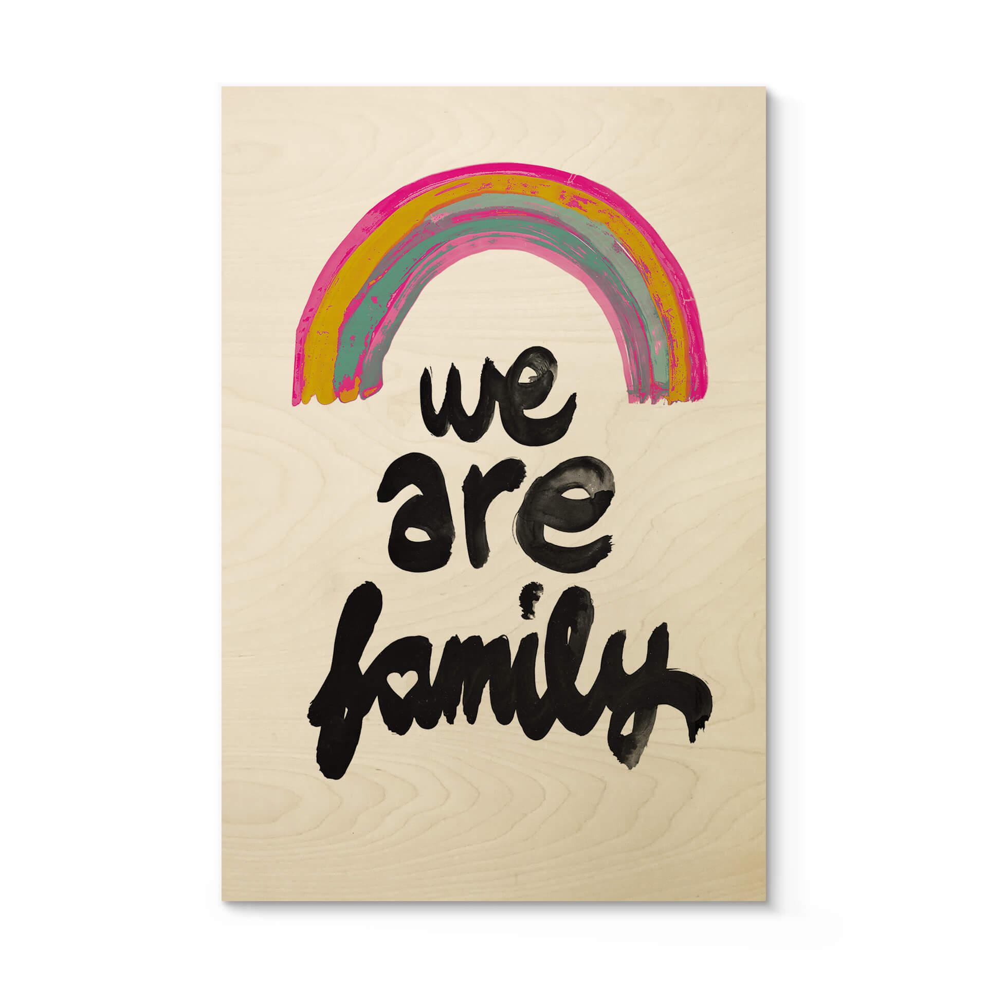 Cuadro de madera Somos familia - Treechild