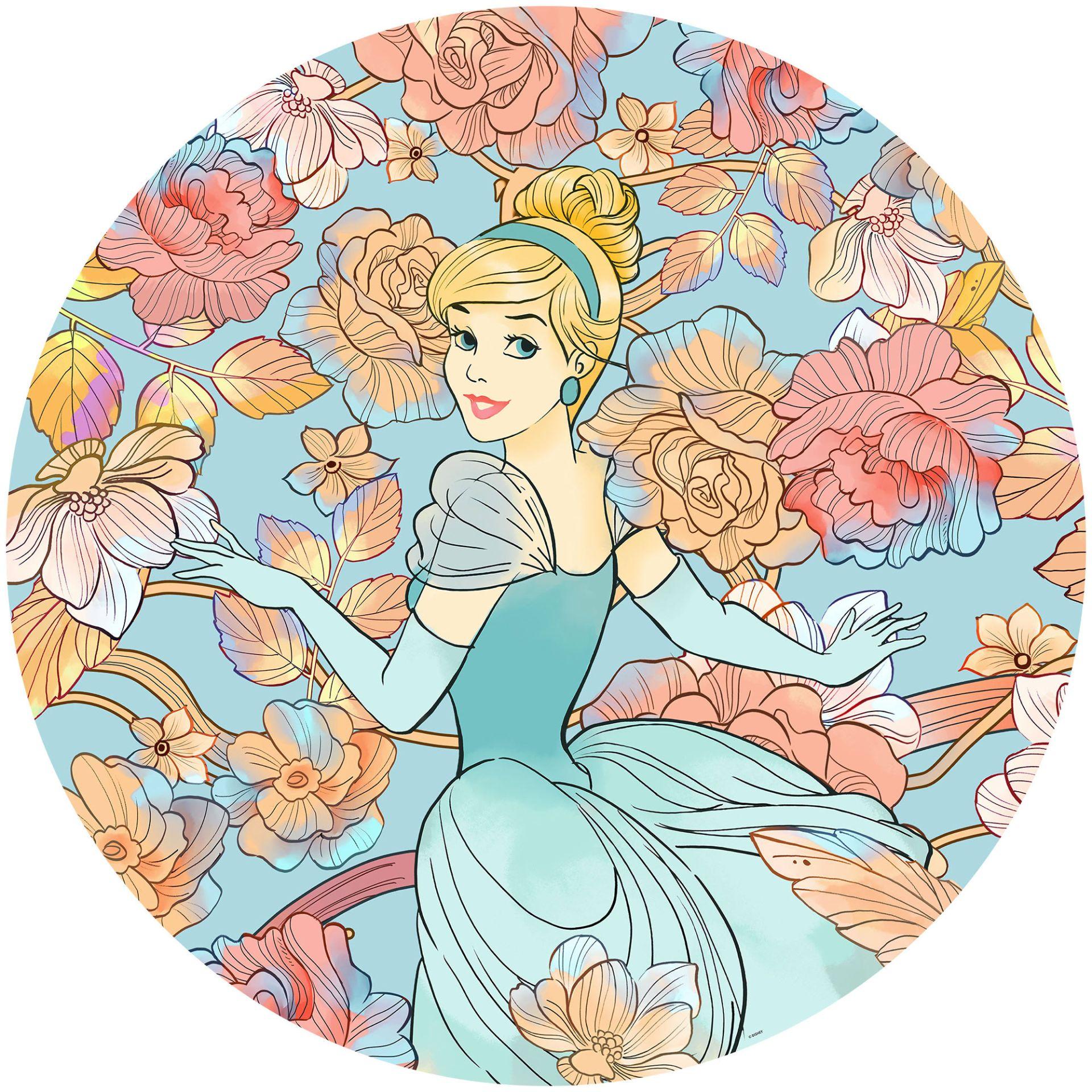 Selvklæbende non-woven tapet - Cinderella Pastel Dreams - 125 x 125 cm