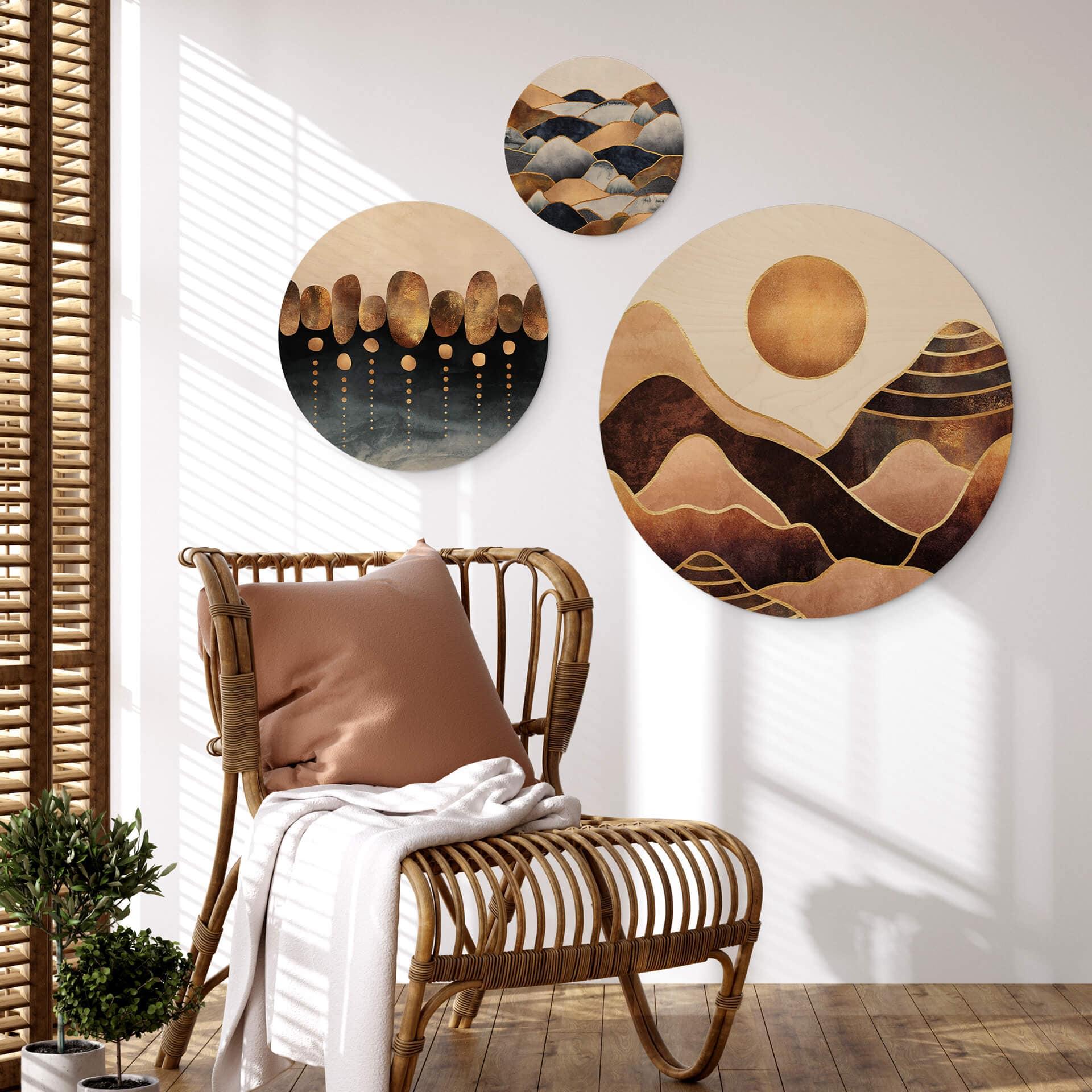 Billede af træ Fredriksson - Golden Mountains Set - Round (3 pieces)
