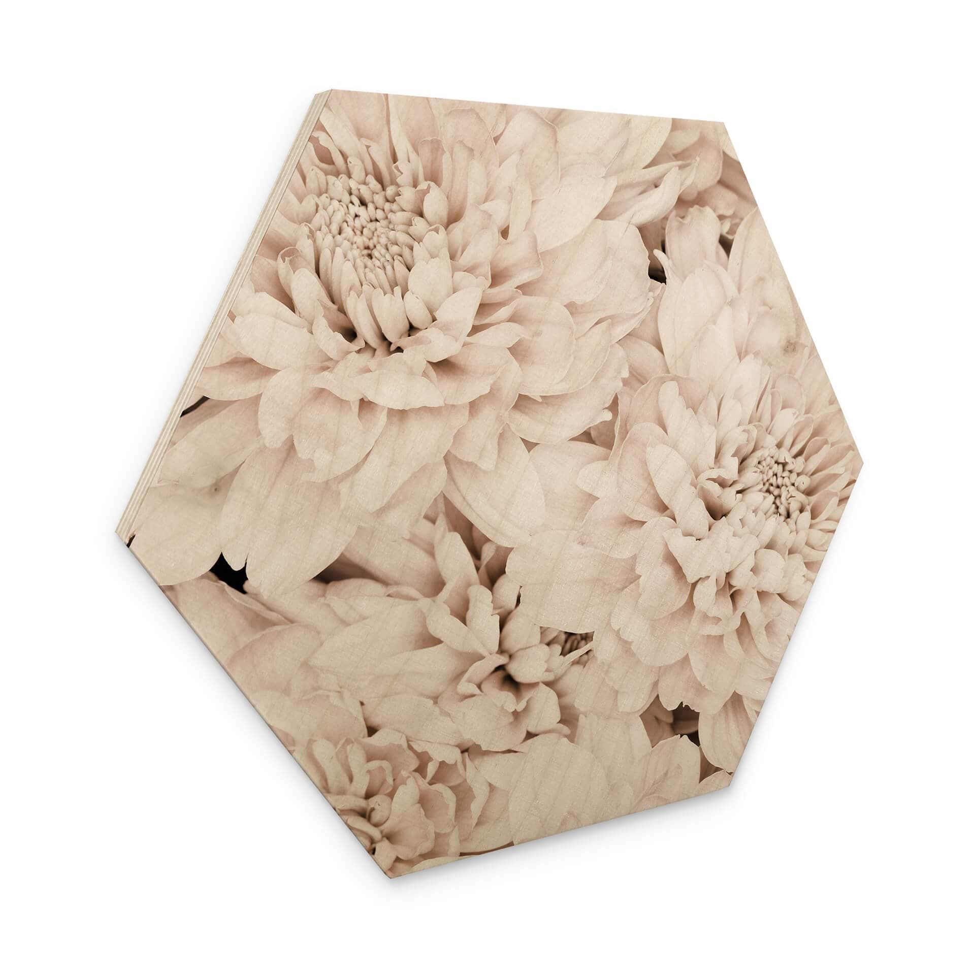 Hexagone - Bois 1X Studio - Reine marguerite abricot 