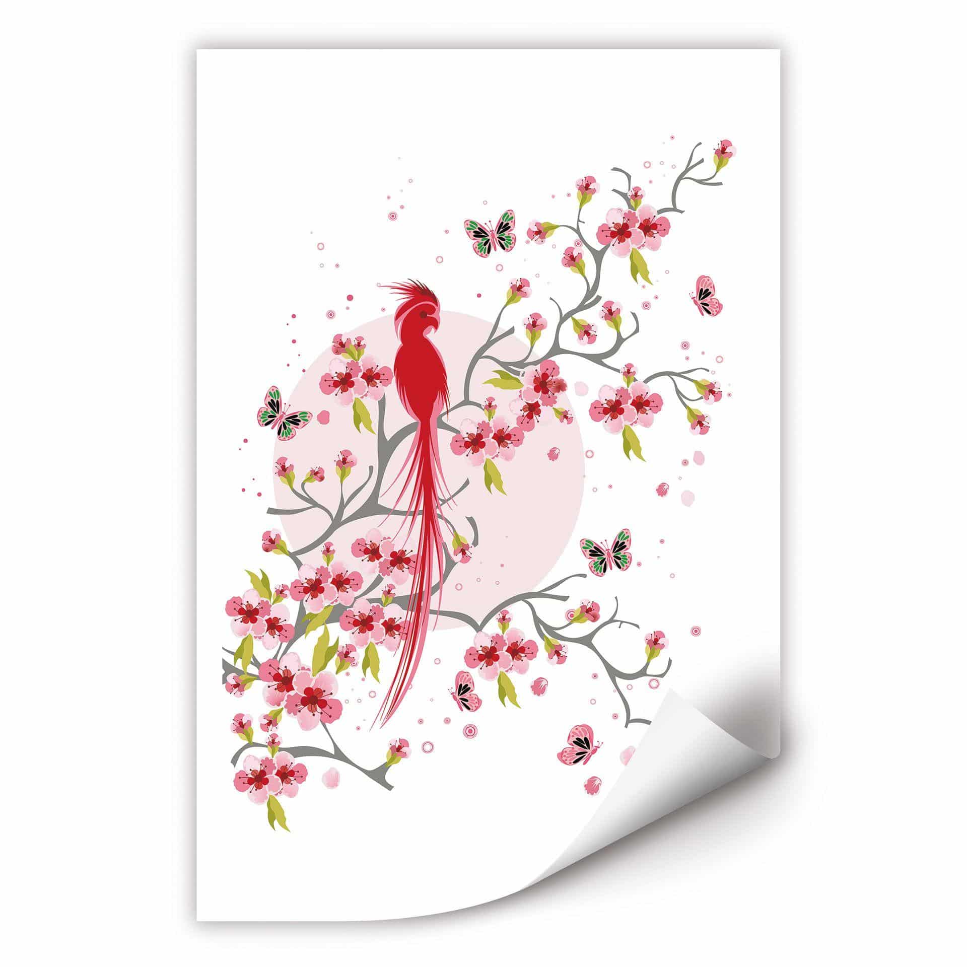 Poster autocollant - W - Oiseau du Paradis