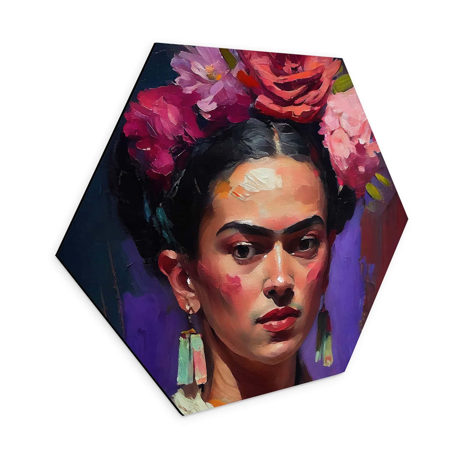 Hexagon Dibond Treechild - Portrait of Frida