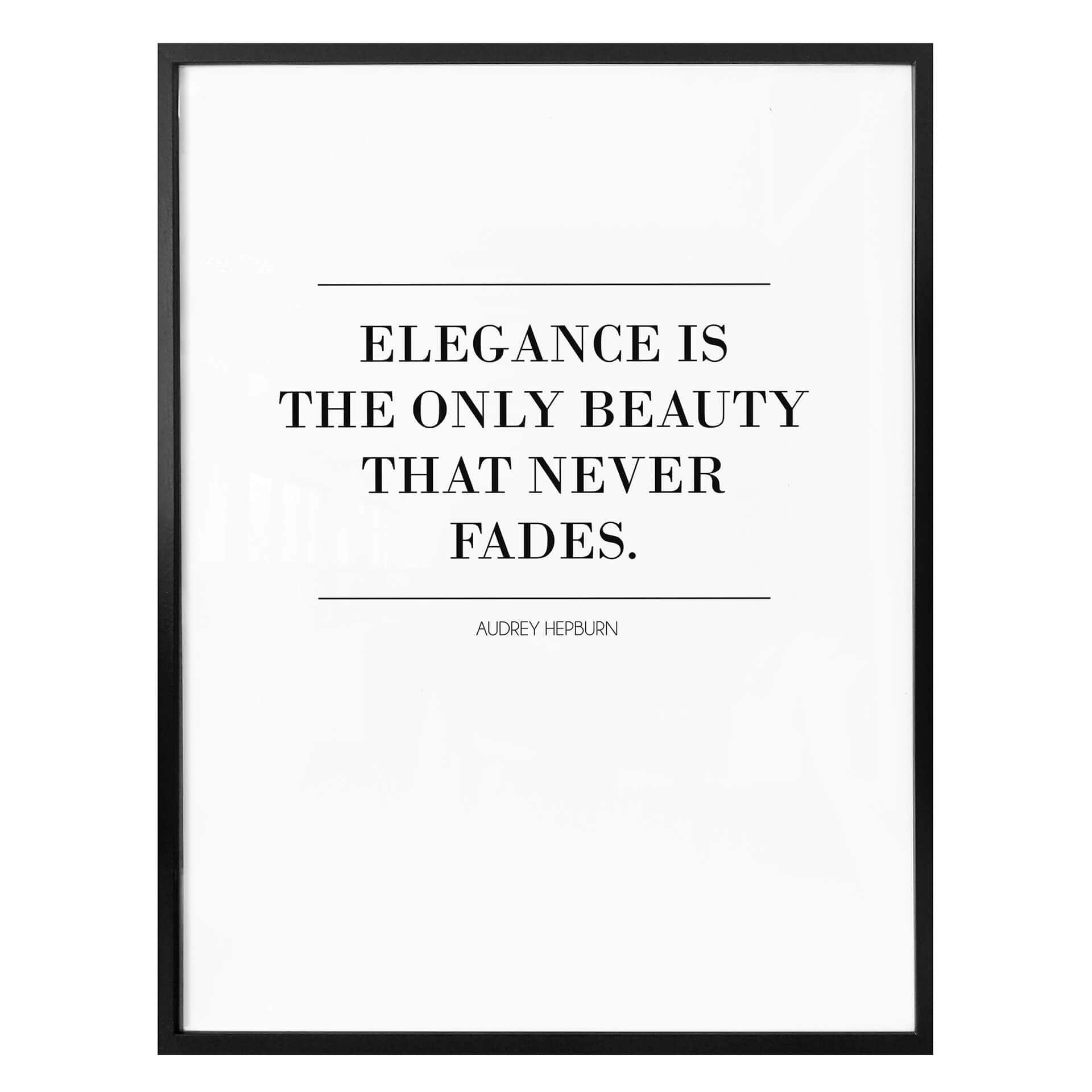 Plakat - Audrey Hepburn - Elegance is the only…