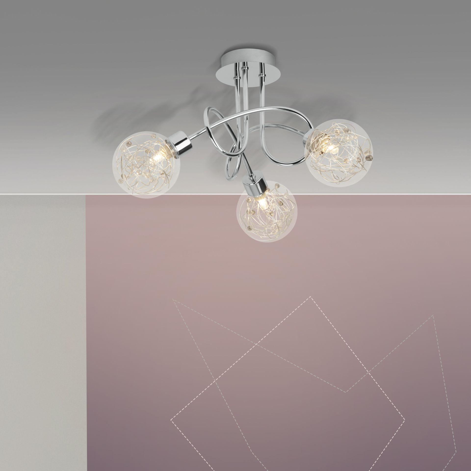 Deckenleuchte Jule, metallic, 20,5 x 43 cm, Glas Deckenlampe, dimmbar
