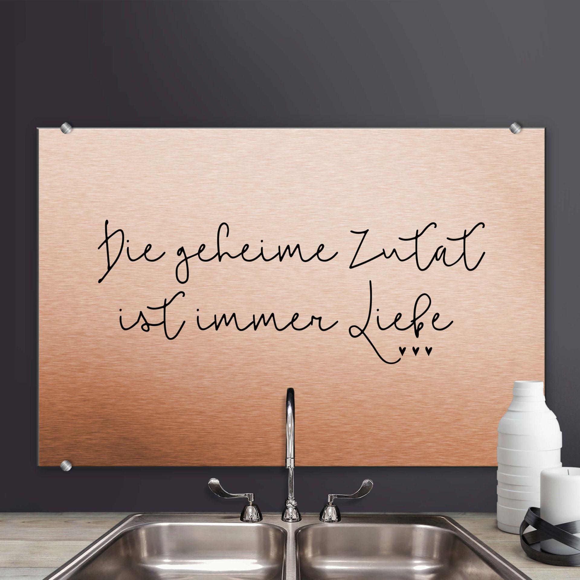 Stænkplade - Die geheime Zutat ist immer Liebe - AluDibond