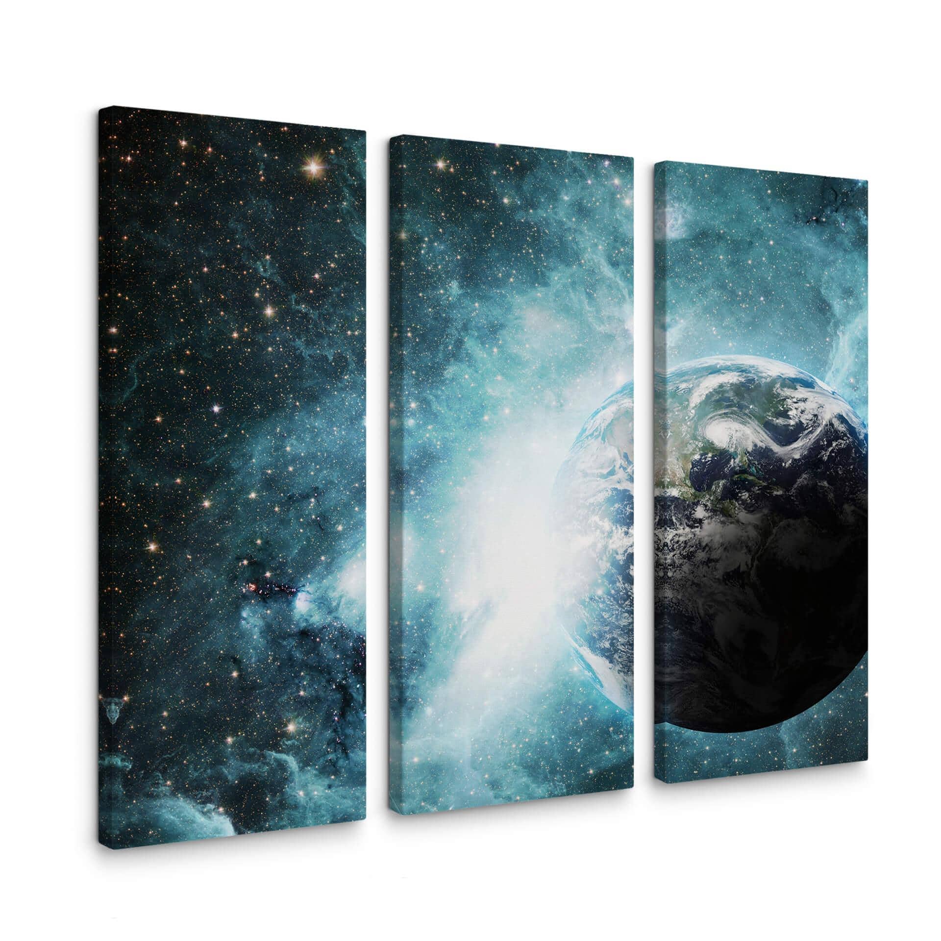 Tableau sur toile - Dans une lointaine Galaxie (tryptique)