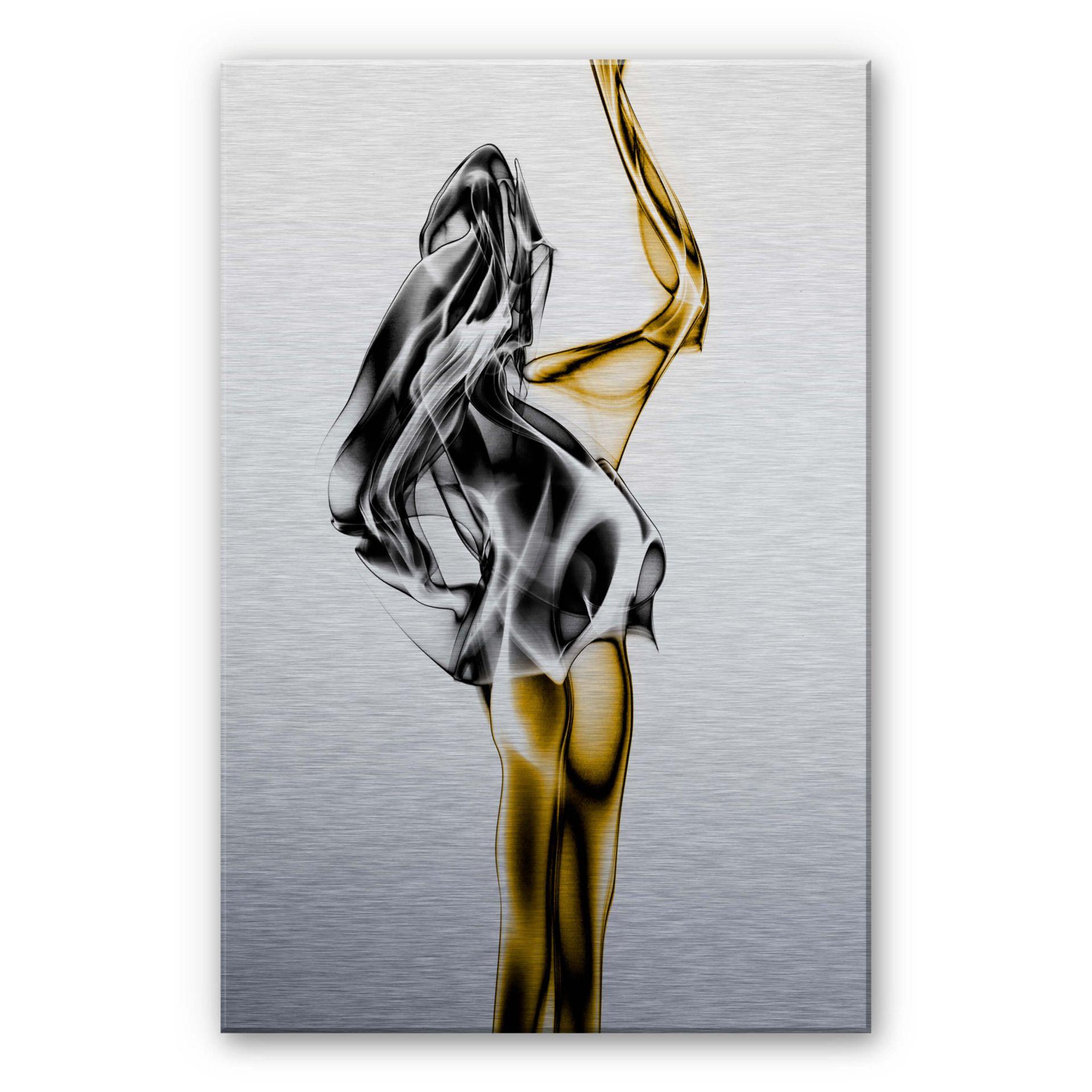 Alu-Dibond med sølveffekt - Marini - Gold and silver – print på aluminium (Alu-Dibond)