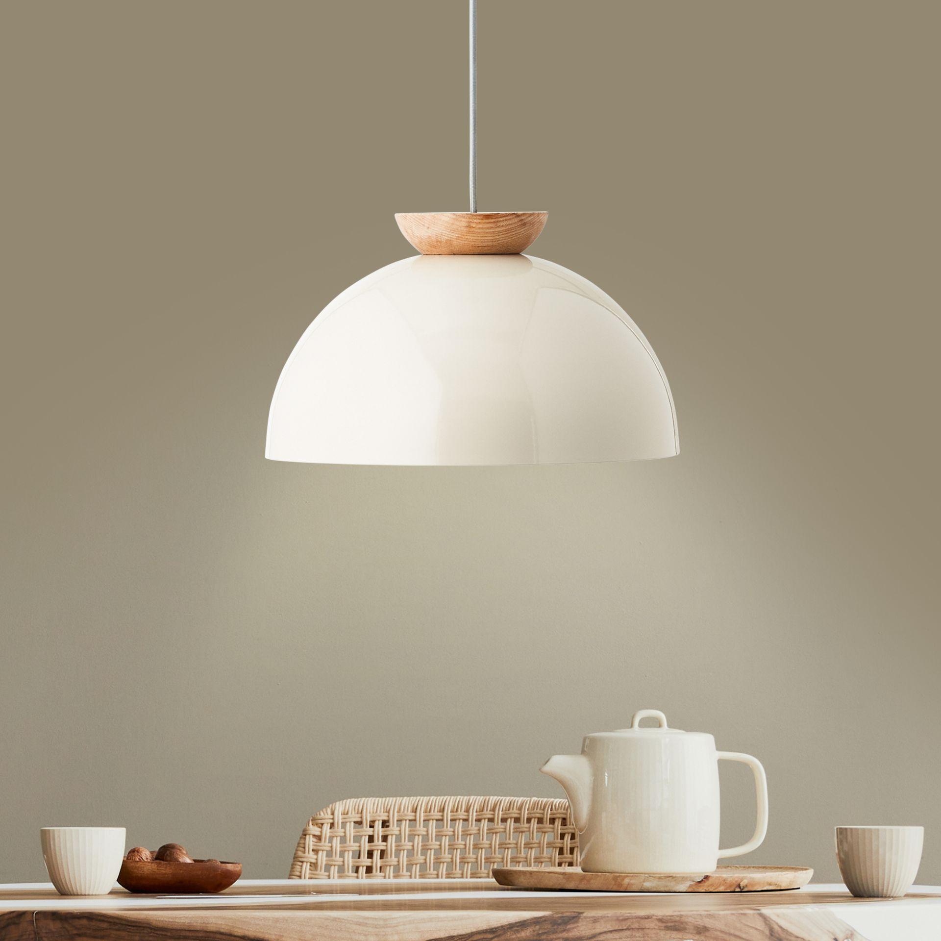 Pendelleuchte Lorena, beige, 174,5 x 35 cm, Holz Pilz