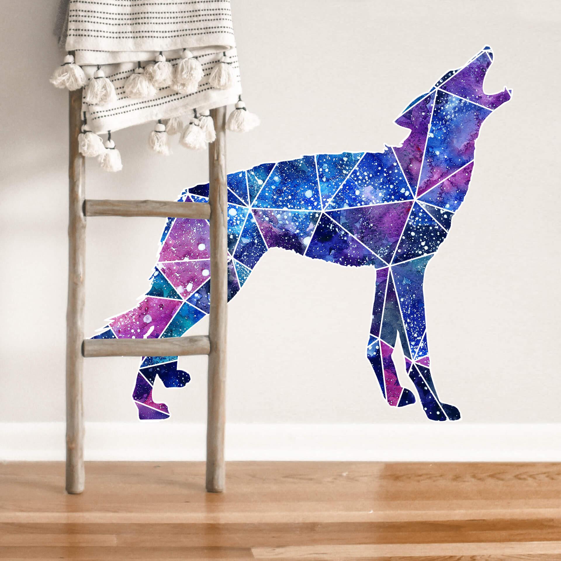 Muursticker Polygoon Wolf