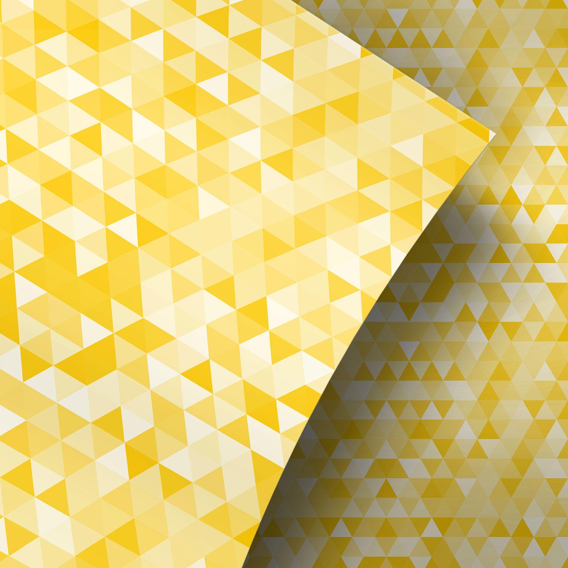Møbelfolie, dekorativ folie - kan tørres af - Triangles 01 - Gul